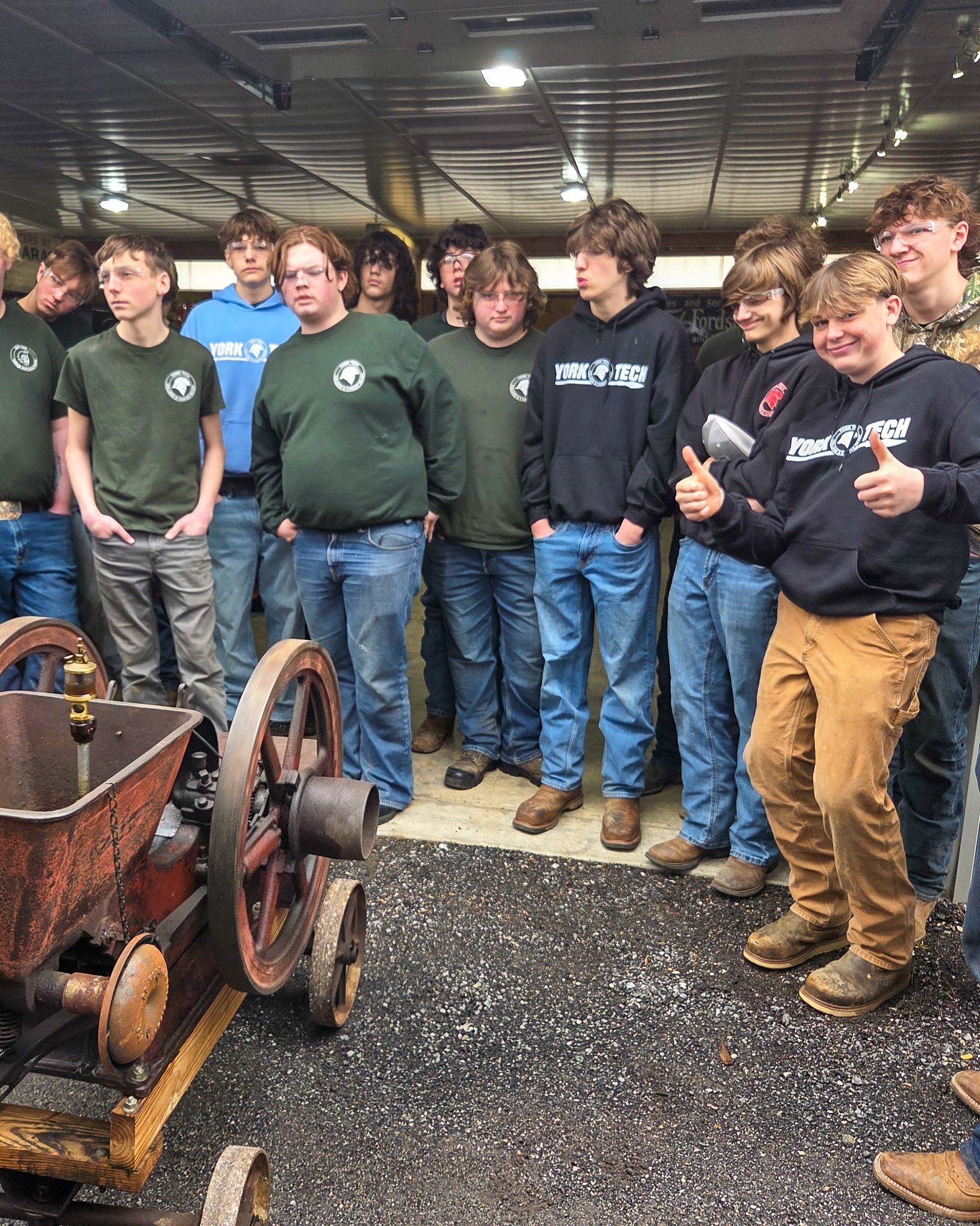 March was filled with great learning opportunities! For example, Mr. Coyle's Criminal Justice students visited the York County Judicial Center, and students in Mr. Spahr's Powersports and Engine Technology program traveled to Wertz Farm & Power Equipment.
One of the highlights for Mr. Spahr's class was being shown how to start and operate antique hit-and-miss engines. There is no replacement for a training session from experts at a local, 100-year-old company! #YorkTechProud
