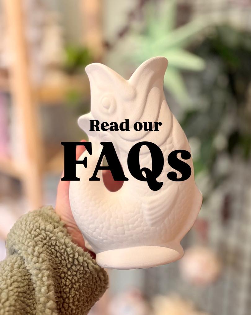💛 Some helpful info to make your visit super smooth 💛
We get asked a lot of similar questions, so here’s a quick cheat sheet to help you plan your visit ✨
We know technology isn’t everyone’s best friend – but booking online and checking your confirmation email really does make everything quicker and easier 💛
🕒 Opening Times
Usually Thurs–Sat 10–9 and Sun 10–4
(School holidays can differ – please check our website for the most up to date times)
📅 Booking
All bookings are made online via our website
Every person attending needs a seat (including non-painters)
Once booked, you’ll receive a confirmation email – this confirms your booking and includes everything you need
If you don’t get a confirmation email, the booking hasn’t gone through
If you have any issues, enabling all cookies or trying a different browser usually fixes it 👍
🎨 Pottery Painting
Choose and pay for your pottery on the day
Items range from around £10–£60
No studio fee – glazing and firing is included ✨
🍰 Food & Drink
We have a coffee shop serving delicious coffee, cakes and snacks and a fully licensed bar ☕🍰🍹
(No outside food or drink please)
👶 Baby Prints & Keepsakes
1:1 keepsake appointments are available Thursdays and Saturdays, 10–4 💛
Outside of this, we’re unable to offer hands-on help – but you’re welcome to do your own prints during a regular booking
🔥 After You Paint
We glaze and fire everything for you
Turnaround is usually around 2 weeks (a little longer in busy periods)
We’ll text you when ready 📲 and hold items for one month
📦 Collection
No need to let us know – just pop in during opening hours
We’ll just need the name, date and what you painted to release items
📩 Getting in Touch
We operate on messages so we can keep everything organised and respond quickly 💛
Message via our website, email or socials and we’ll get back to you soon
We can’t wait to see you in the studio 🎨✨
Book online via our website to secure your spot! 👉 happyglazepottery.co.uk