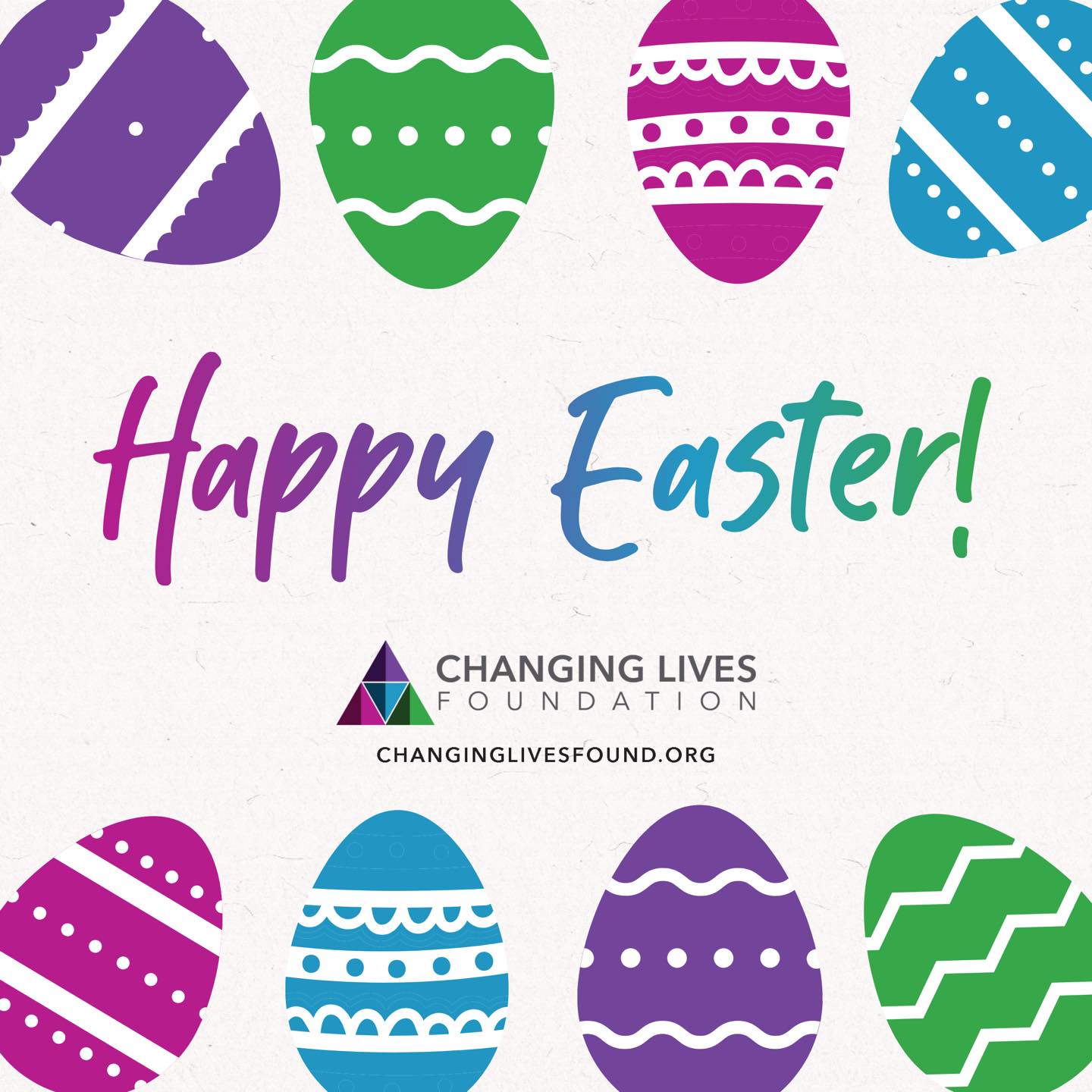 Happy Easter from Changing Lives Foundation!
#changinglivesfound #up2Him #easter #nonprofit