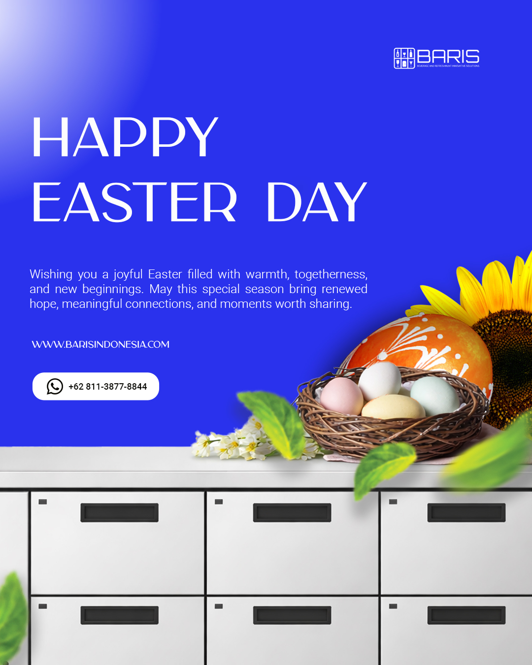 Happy Easter Day
Wishing you a joyful Easter filled with warmth, togetherness, and new beginnings.
May this special season bring renewed hope, meaningful connections, and moments worth sharing.
CONTACT US
Whatsapp : +62 811-3877-8844
Email : barisindonesia40@gmail.com
Website : www.barisindonesia.com
Find Us
Jl. Diponegoro No.717, Pedungan, Denpasar Selatan, Kota Denpasar, Bali
#Easter #Easterday #Paskah #Barisindonesia