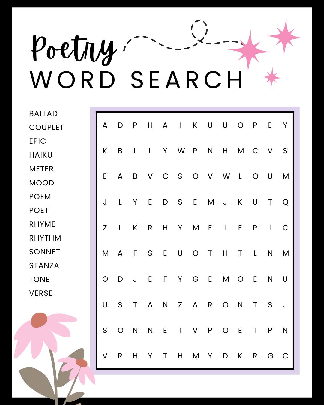 𝓗𝓪𝓹𝓹𝔂 𝓝𝓪𝓽𝓲𝓸𝓷𝓪𝓵 𝓟𝓸𝓮𝓽𝓻𝔂 𝓜𝓸𝓷𝓽𝓱! 📖✍️💕
I love poetry. It’s a way to express oneself, understand others, think differently, and really explore the depth of human emotion—those quiet thoughts we don’t always say out loud. It invites us to slow down, to notice, to feel more fully, and to find meaning in both the ordinary and the extraordinary.
Here's a fun word search to get you through April Fools' Day! 😁