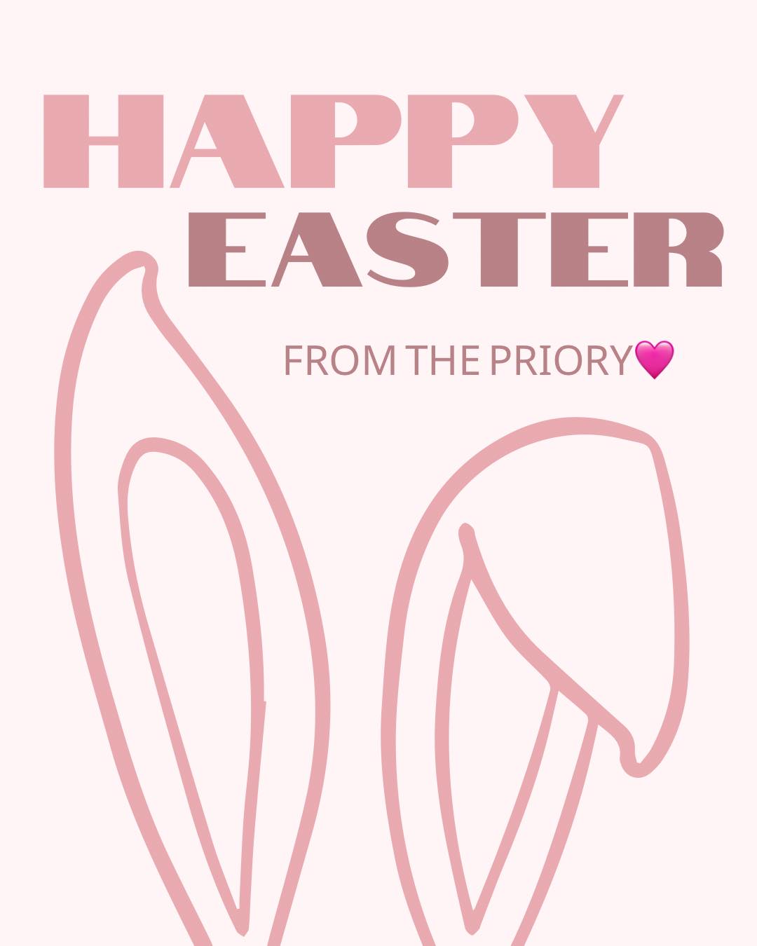 🐣🌸 Happy Easter from all of us at The Priory! 🌸🐣
We hope you have a lovely weekend filled with relaxation and quality time with friends and family 💛
Just a little reminder that we’re open Tuesday – Saturday, with later availability on Tuesdays & Thursdays (by appointment only) to keep you looking and feeling your best ✨
We can’t wait to see you soon! 💇♀️💕