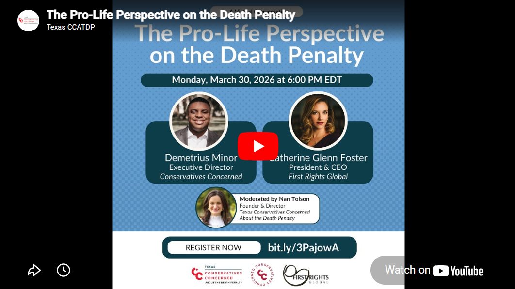Interested in learning about the death penalty from a conservative, pro-life lens? Check out this Conservatives Concerned webinar featuring Catherine Glenn Foster, President and CEO of First Rights Global and a Board Member for SCADP! Link in comment below!
https://conservativesconcerned.org/webinar-the-pro-life-perspective-on-the-death-penalty/