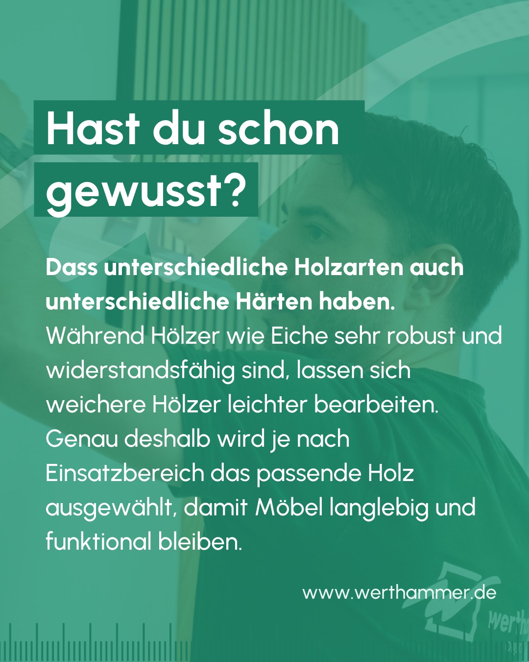 Holz ist ein echter Naturwerkstoff und jedes Stück bringt seine eigenen Eigenschaften mit. 🪵
Je nach Projekt, Nutzung und Umgebung achten wir genau darauf, welches Material am besten passt. Diese Auswahl entscheidet oft darüber, wie stabil, langlebig und alltagstauglich ein Möbelstück später wirklich ist. Genau darin liegt auch eine Herausforderung in unserem Handwerk und zeigt den Unterschied zwischen Erfahrung und echter Präzision.
#SchreinereiWerthammer #SchreinereiNeumarkt #Handwerk #Holzverarbeitung #holzwissen #holzliebe