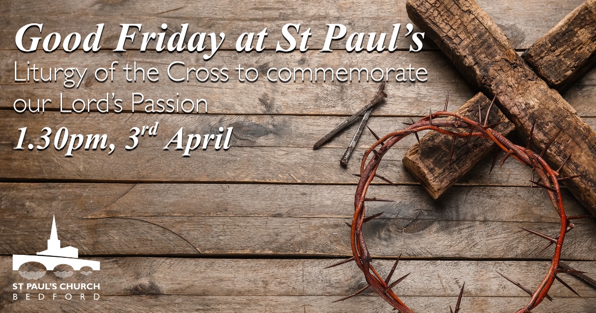 Tomorrow, join our service of readings, prayers, veneration of the cross, and Holy Communion (reserved from the Mass of the Lord’s Supper the day before).