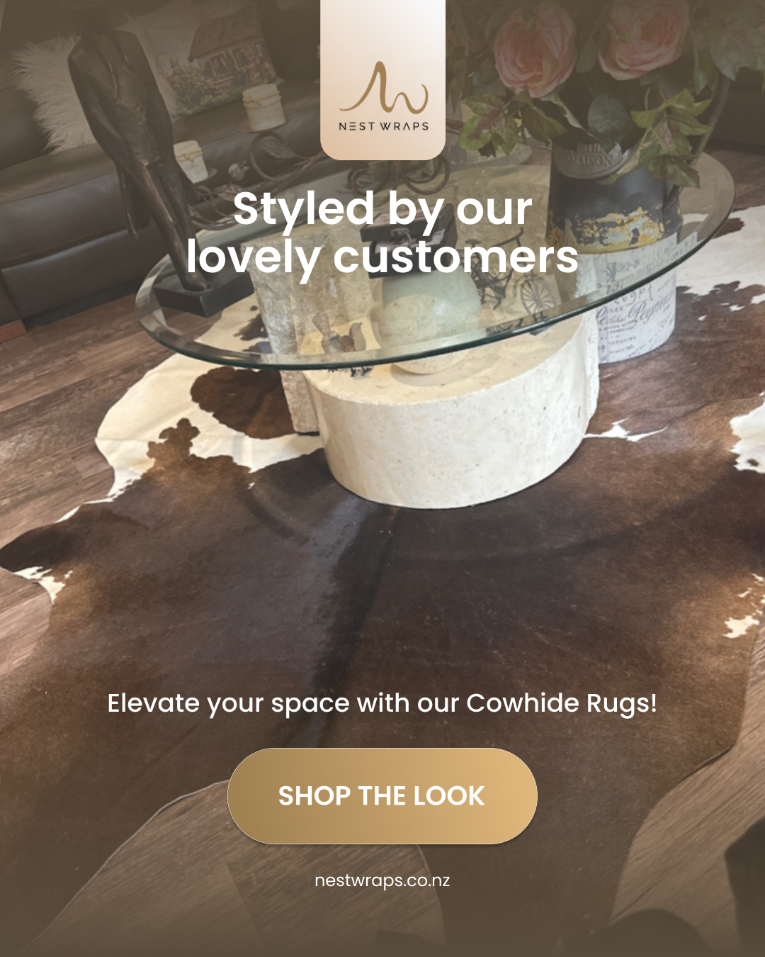 Absolutely ecstatic to see our products being used and styled by our lovely customers!
Our Cowhide Rugs is perfect for the living room and bedroom, making your home look cosy and sophisticated!
View the range while it is at a discounted price!
If you haven't yet, subscribe to our newsletter and claim your 5% OFF at nestwraps.co.nz
Free shipping on all orders over $150!
#NestwrapsNZ #Cowhide #RealCowhide #CowhideRugs #NaturalLiving #HomeStyleNZ #InteriorInspo #WarmAndCosy #EverydayHome See less