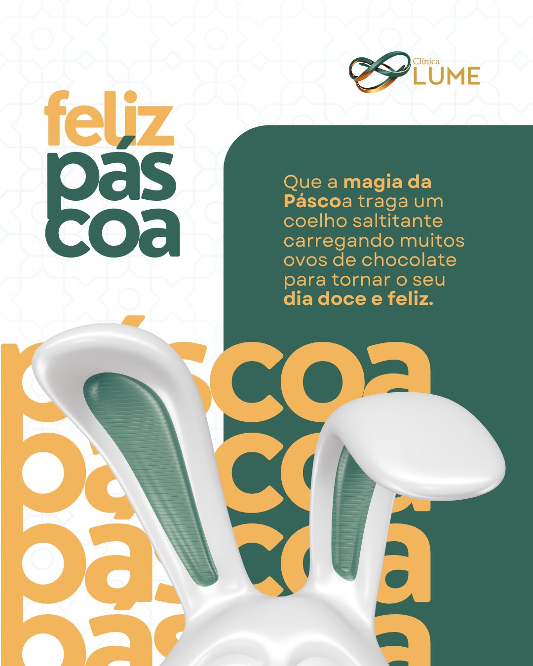Feliz Páscoa! Que este dia seja repleto de amor, renovação e esperança. Que a paz e a alegria façam morada no seu coração hoje e sempre.