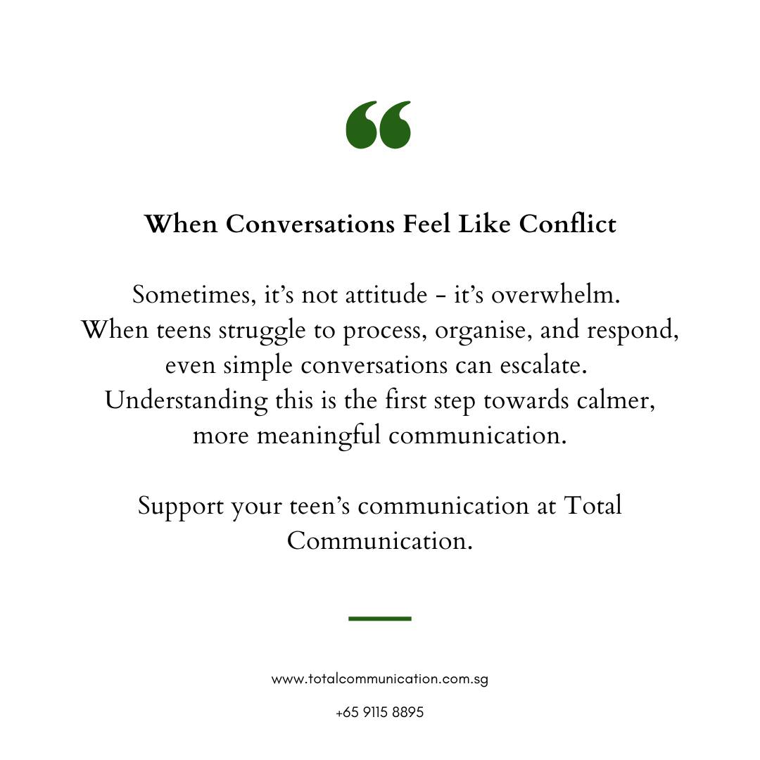 When conversations turn into conflict, there’s usually more going on.
Connect with us today.
Call/WhatsApp: + 65 9115 8895
#parentingteens #teencommunication #ParentingSupport #EmotionalRegulation #communicationskills #childdevelopment #RealParentingTalk