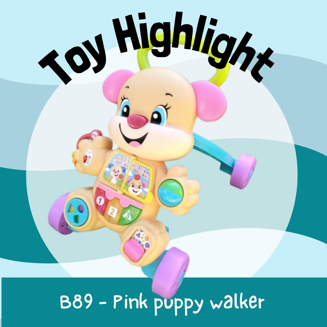 Toy highlight for today:
B89 - Pink puppy walker
https://cockburntoylibrary.setls.com.au/items/2972