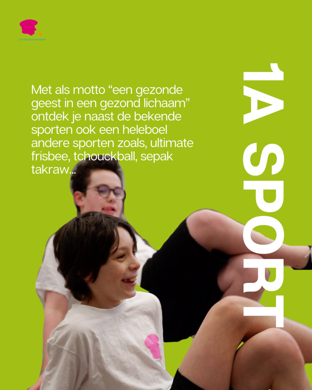 𝗥𝗶𝗰𝗵𝘁𝗶𝗻𝗴 𝗶𝗻 𝗱𝗲 𝗸𝗶𝗷𝗸𝗲𝗿: 𝟭𝗔 𝗦𝗣𝗢𝗥𝗧 🏃♂️
In de module sport zetten we volop in op een gezonde levensstijl!
Met het motto “een gezonde geest in een gezond lichaam” duiken we in een mix van bekende én verrassende sporten 🤸♀️⚽
We bewegen, proberen uit, en ontdekken waar we energie van krijgen 🔥
Maar er is meer! We leren ook samenwerken, helpen elkaar, kruipen in de rol van scheidsrechter en schakelen vlot tussen aanval en verdediging ⚡
👉 Kortom: actief bezig zijn, plezier maken én de voordelen van sporten zelf ervaren!