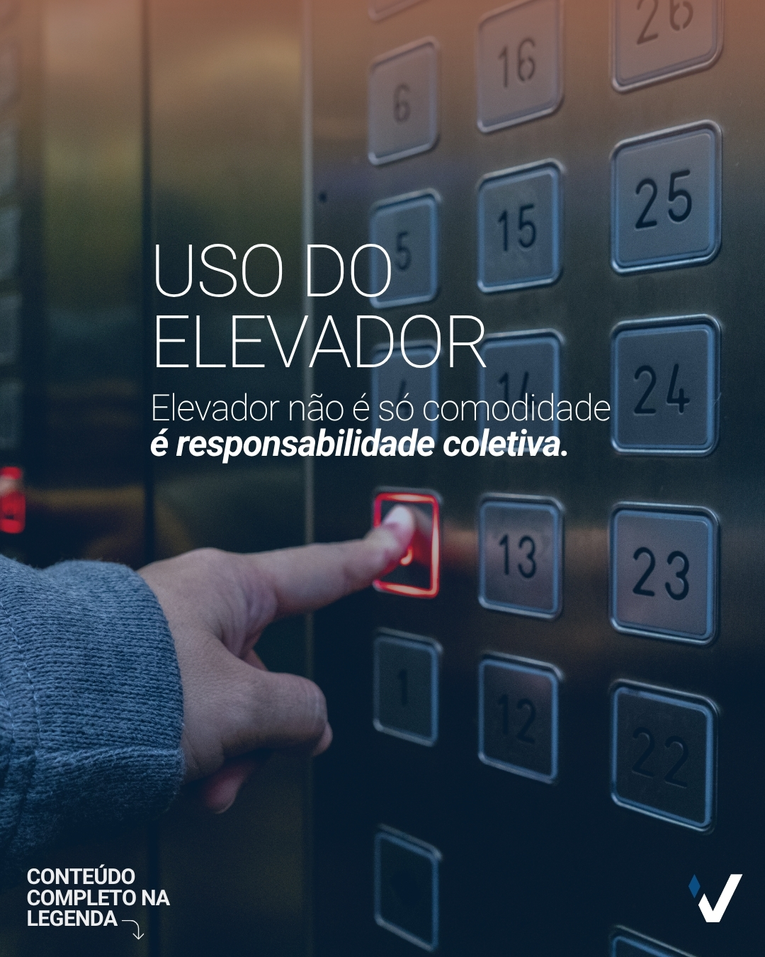 O elevador faz parte da rotina de todos, mas o uso incorreto ainda é uma das principais causas de falhas e manutenção no condomínio.
Respeitar a capacidade indicada, evitar movimentos bruscos, não forçar portas e ter atenção com crianças são cuidados simples que fazem toda a diferença.
Em caso de parada, manter a calma e acionar o alarme é sempre o caminho mais seguro.
Boa convivência também passa pelo uso consciente dos espaços comuns.
VIP’S 25 anos – Porque viver bem começa com uma boa gestão.
#condominio #seguranca #elevador #boaconvivencia #gestaocondominial