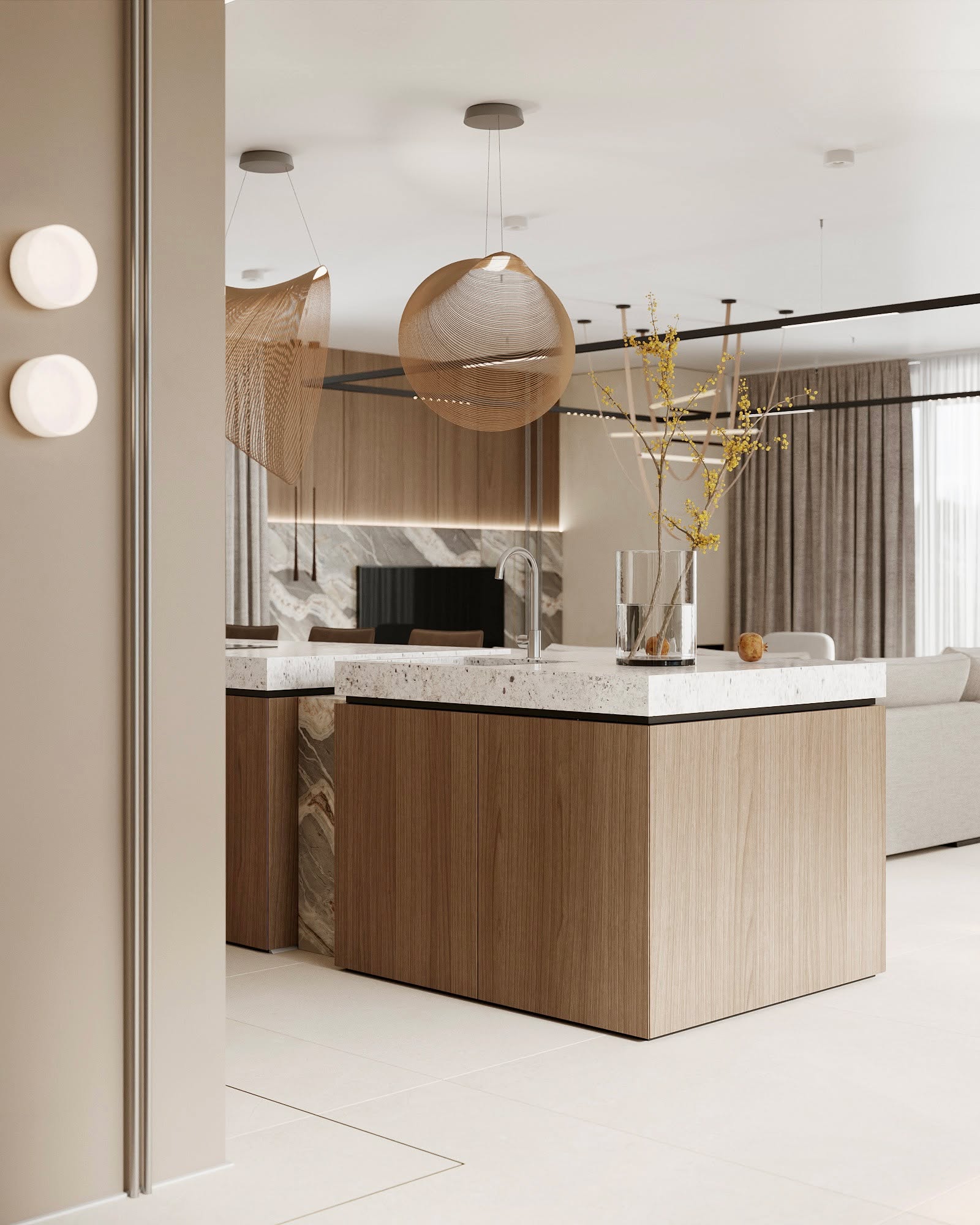 Quiet Cave to wnętrze stworzone dla tych, którzy kochają spokój zamknięty w eleganckiej formie.
Brązy, beże i ciepłe szarości budują tu atmosferę wyciszenia, bezpieczeństwa i kojącego komfortu.
To luksus, który nie krzyczy.
Luksus, który otula.
Kamień w roli wyrazistego detalu nadaje wnętrzu szlachetności, a autorskie rozwiązania Hazel sprawiają, że całość zachwyca subtelnie bez przesytu, ale z klasą.
Właśnie takie przestrzenie kochamy tworzyć najbardziej: ciepłe, przytulne, dopracowane i ponadczasowe.
Jeśli chcesz mieszkać we wnętrzu, które każdego dnia daje Ci poczucie relaksu i piękna napisz na priv.
Może to właśnie Twoja przestrzeń stanie się kolejnym projektem Hazel 🤎