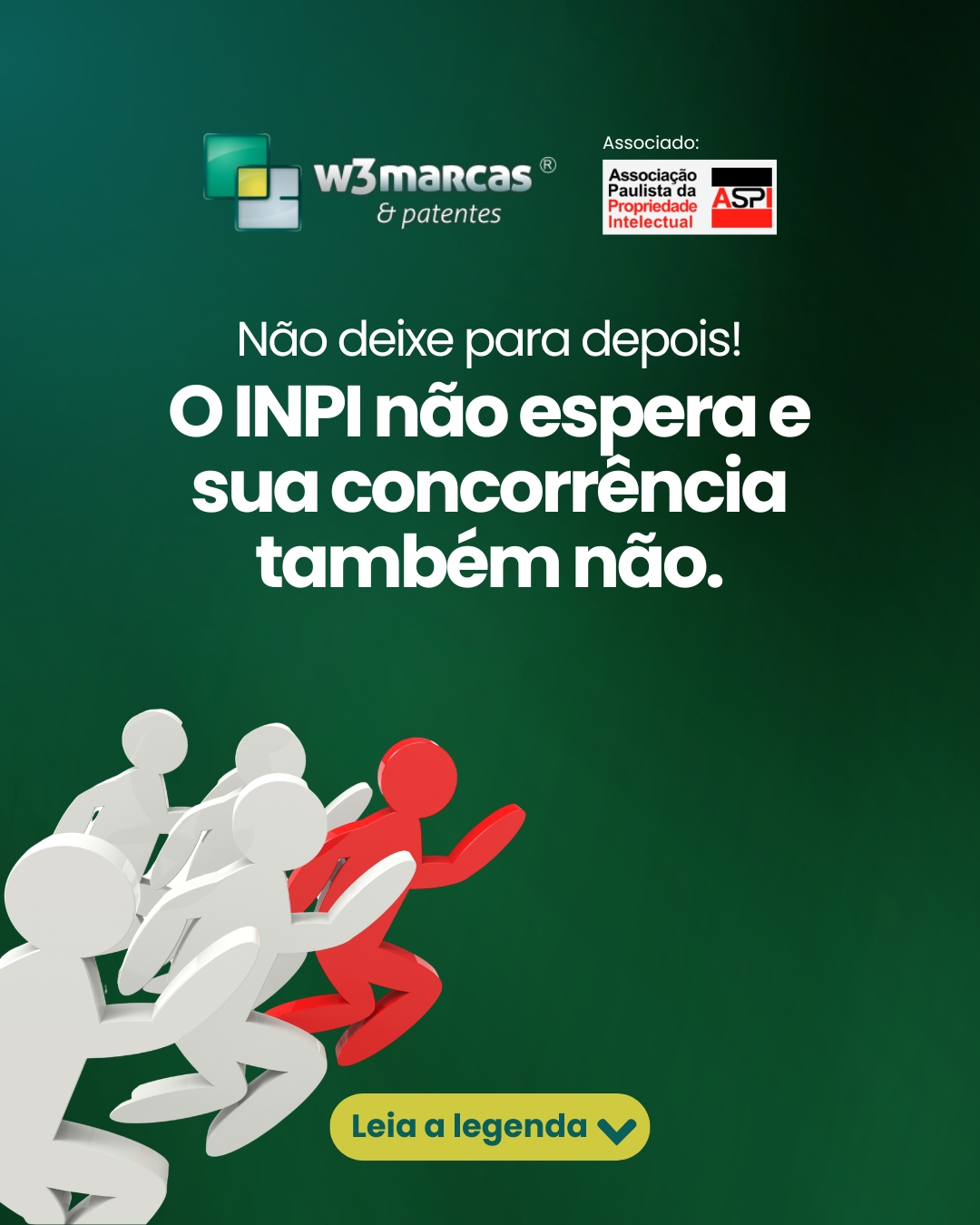 Não deixe para depois!
O INPI não espera e sua concorrência também não.
Você ainda não registrou sua marca?
Enquanto você adia, alguém pode garantir o nome do seu negócio antes de você.
📌 Com o registro, você conquista:
✅ Exclusividade de uso em todo o Brasil
✅ Proteção contra cópias e uso indevido
✅ Valorização da sua marca como ativo jurídico
❗ Atenção:
Quem registra primeiro tem prioridade.
E o INPI não protege quem apenas usa só quem registra.
💼 Mais de 20 anos de experiência em registros de marcas e patentes no Brasil e no exterior.
A W3Marcas e Patentes cuida de todo o processo para você, com segurança e acompanhamento completo.
🚀 Evite riscos. Proteja sua marca agora.
🌐 www.w3marcasepatentes.com.br
📲 Fale com um especialista:
📱 (85) 99105-4470
📧 registrecom@w3marcasepatentes.com.br
📧 vendas@w3marcasepatentes.com.br
#RegistroDeMarca #MarcaRegistrada #INPI #W3Marcas #PropriedadeIntelectual #Empreendedorismo #EmpreendedorismoSeguro #ProtejaSuaMarca #DireitoEmpresarial #Negócios #MarcaForte #SegurançaJurídica #Empresas #AbrirEmpresa #Branding #Patentes #RegistroDePatente #Concorrência #CrescimentoEmpresarial