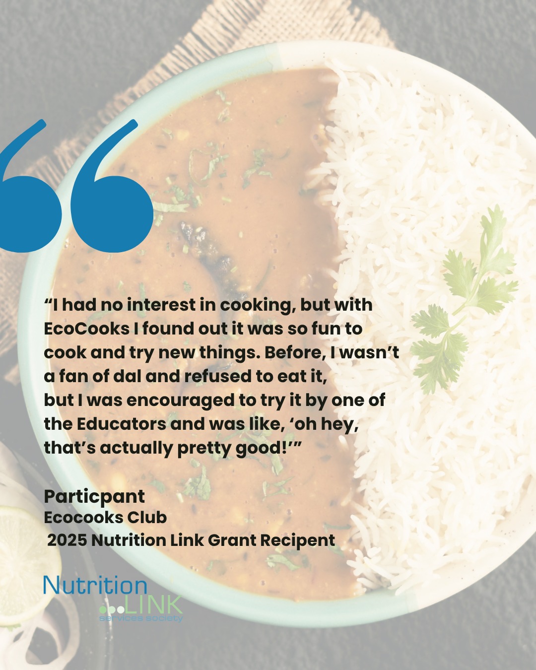 With support from Nutrition Link Services Society Grant Program, EcoCooks Club 2025 reached over 120 youth and families across Metro Vancouver through hands-on cooking, food literacy, and sustainable eating education 🌱
What makes this impact powerful? Real change at home.
One participant went from being hesitant about cooking and different foods to building confidence, trying new meals, and inspiring their family to get involved.
✨ Skills for life
✨ Sustainable food choices
✨ Stronger communities
Thank you to our funders, partners, and volunteer board of directors for making this possible.
🔗 Read the full impact story by visiting our webiste.
🔗 Read the full impact story by visiting our website. bleEating