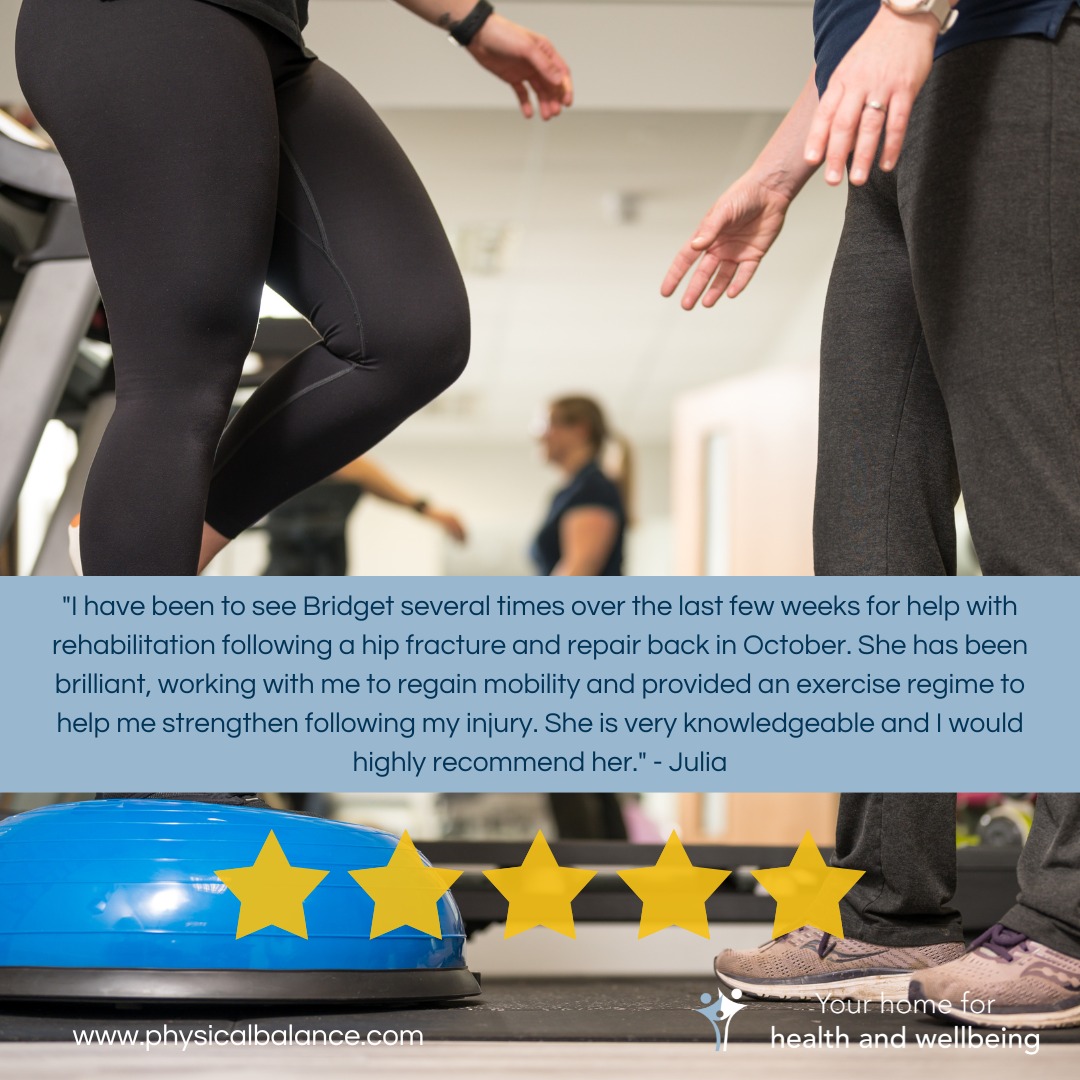 What a lovely Google recommendation we had recently following a number of appointments with Bridget - thank you Julia 😊 If you would like to recommend us, you can leave a review on Google or on our Facebook page where it will help others to find us too ❤️ You can find links to both in our bio #physicalbalance #basingstokeclinic #clientreview #clienttestimonial #sportstherapybasingstoke #sportsmassagebasingstoke