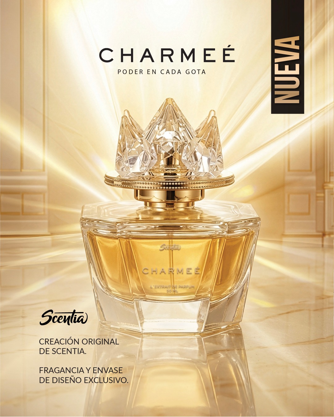 Charmeé es elegancia, encanto y carácter en cada nota frutal floral. Una fragancia que refleja la esencia de la mujer que inspira, guía y deja huella.
#scentiacentroamerica #bellezaempoderadora #scentiacontigo #nuevo
