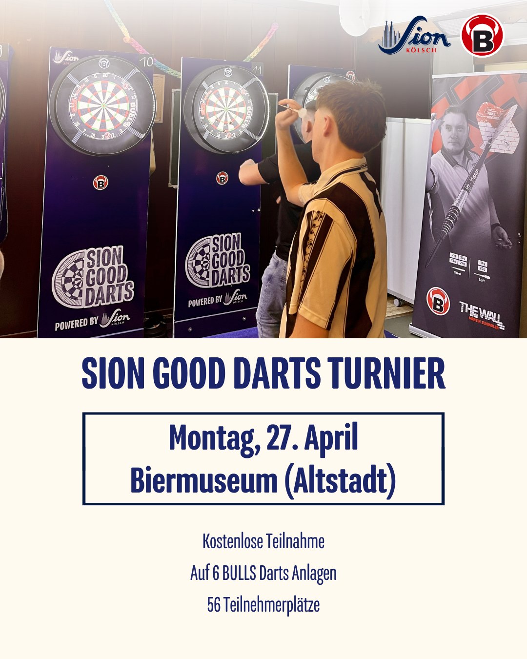 Für unser nächstes Turnier geht es mitten in die Kölner Altstadt 🎯
Wir freuen uns auf einen dartsreichen Abend!
Alle Infos & Anmeldung: www.bit.ly/siondartsbiermuseum