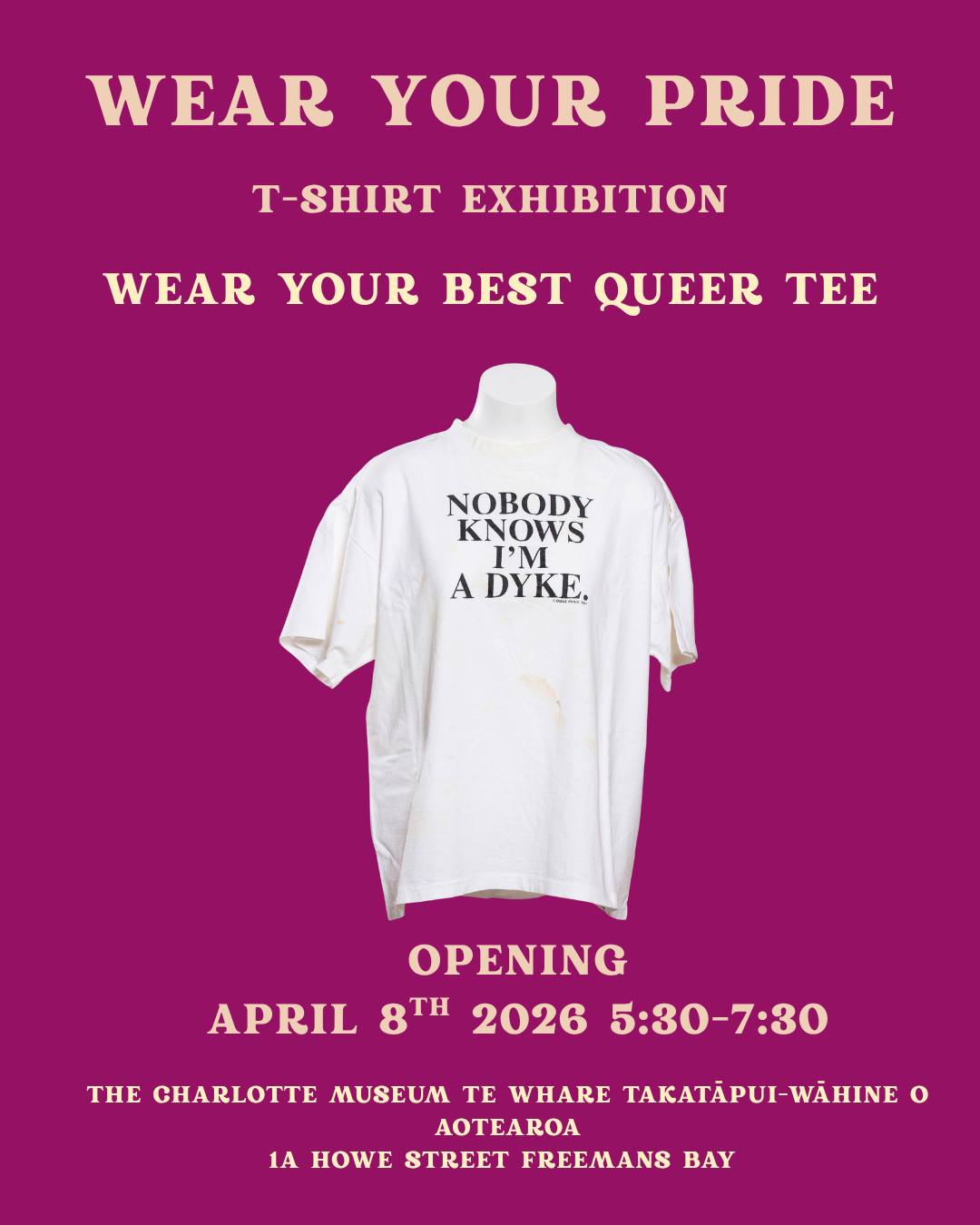 New exhibition alert!
We have put together a show dedicated to displaying our unique collection of t-shirts.
Come along and wear your fave queer tee!
T-shirts help tell the stories of our community. Through organising, protesting injustice, and fighting for our rights, these pieces represent the loud and proud celebration of our history.
📅April 8th
⏰5:30pm - 7:30-pm
📍1A Howe Street
Refreshment will be available