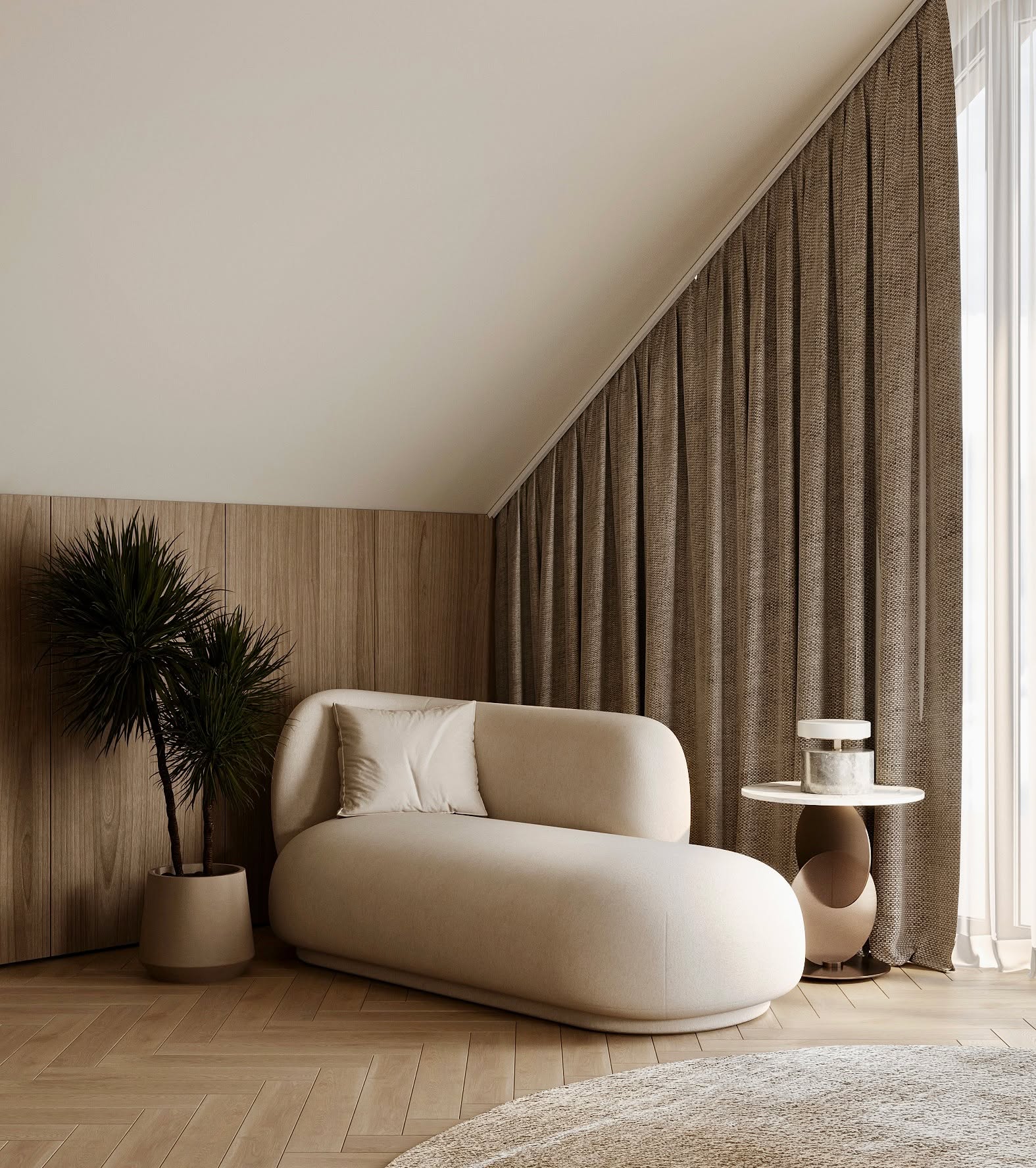 Quiet Cave to wnętrze stworzone dla tych, którzy kochają spokój zamknięty w eleganckiej formie.
Brązy, beże i ciepłe szarości budują tu atmosferę wyciszenia, bezpieczeństwa i kojącego komfortu.
To luksus, który nie krzyczy.
Luksus, który otula.
Kamień w roli wyrazistego detalu nadaje wnętrzu szlachetności, a autorskie rozwiązania Hazel sprawiają, że całość zachwyca subtelnie bez przesytu, ale z klasą.
Właśnie takie przestrzenie kochamy tworzyć najbardziej: ciepłe, przytulne, dopracowane i ponadczasowe.
Jeśli chcesz mieszkać we wnętrzu, które każdego dnia daje Ci poczucie relaksu i piękna napisz na priv.
Może to właśnie Twoja przestrzeń stanie się kolejnym projektem Hazel 🤎