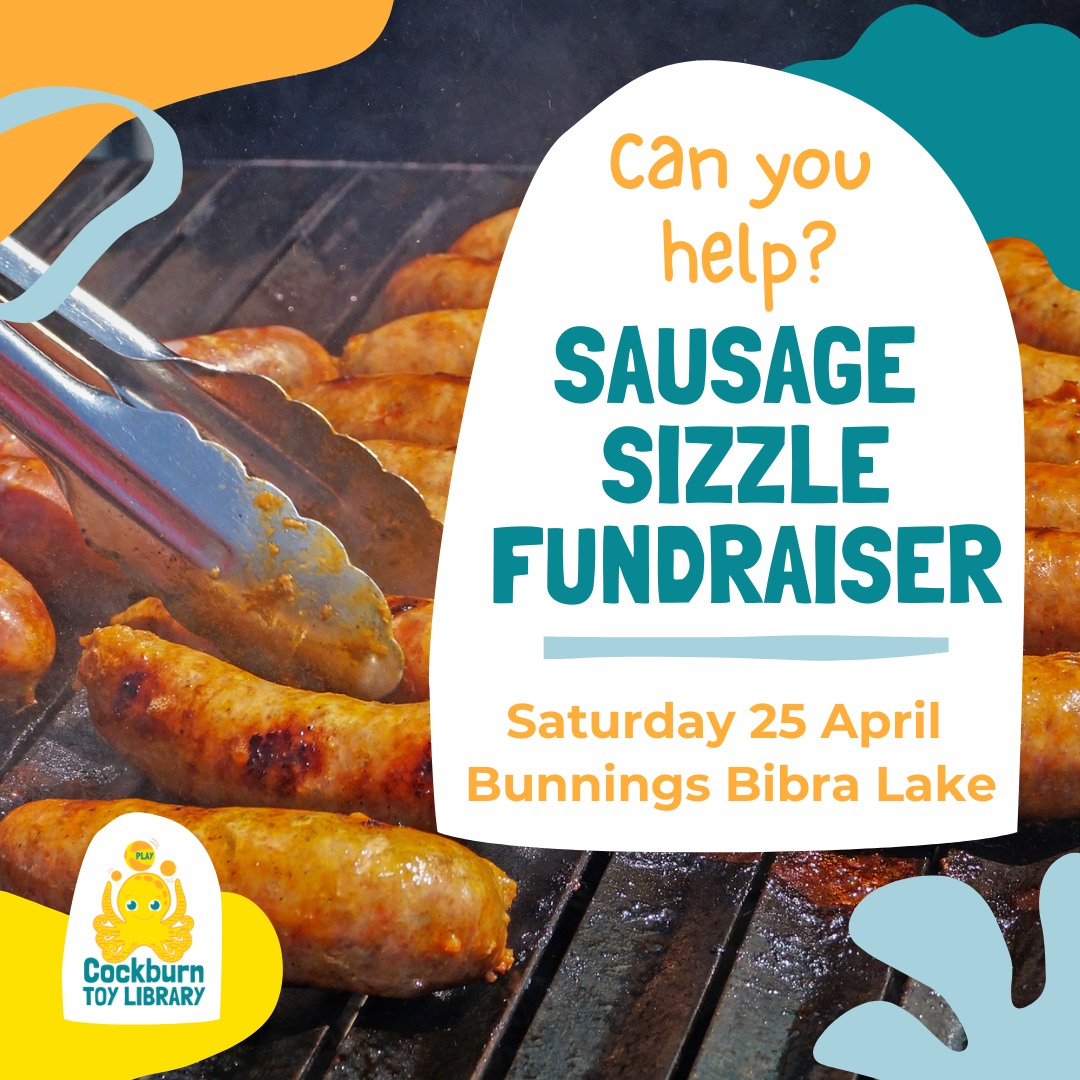 🌭 Volunteers Needed – Bunnings BBQ Fundraiser! 🌭
Our Bunnings BBQ Fundraiser is coming up, and we’d love the support of our wonderful toy library families to help make it a success 💛
📍 Bibra Lake Bunnings
📅 Saturday 25 April 2026
⏰ 11:30am – 4:30pm
Sign up here: https://tinyurl.com/4p7ry5td
These BBQs are one of our most important fundraisers and help us continue providing a fantastic range of toys for our community. We rely on volunteers to make the day run smoothly, and every bit of help truly makes a difference.
✅ Volunteering counts towards member volunteering hours
✅ Tasks include cooking, serving, taking payments, and setup/pack‑down
If you’re available to help—even for a short shift—we’d be incredibly grateful. Please sign up using the link below 👇
Thank you for supporting our toy library and being such an amazing community 💛