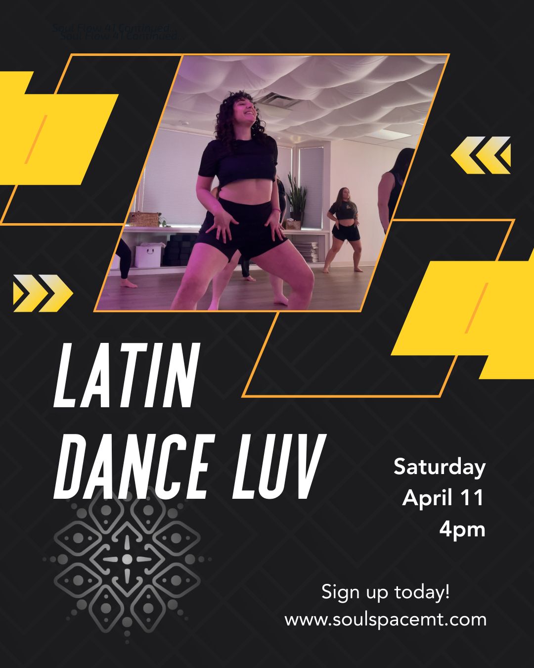 New music & choreography this weekend! Chelsey, Maria and Jenna (team Cha Cha) will break down the moves and get your hips a-sway-ing! Sign up at www.soulspacemt.com.