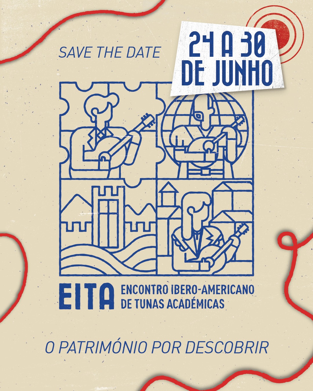 EITA 2026 | 24 a 30 Jun
O EITA regressa para posicionar o Vale do Ave no centro da Ibero-América. Sete dias de música, galas e conferências em Guimarães, Mondim de Basto, Vizela, Póvoa de Lanhoso e Fafe.
Um encontro de culturas com a participação de:
Portugal 🇵🇹 | Espanha 🇪🇸 | Chile 🇨🇱 | Colômbia 🇨🇴 | México 🇲🇽 | Porto Rico 🇵🇷.
Reserva a data. A tradição volta a fazer história.
O Património por descobrir!
____________________
El EITA regresa para posicionar el Vale do Ave en el centro de Iberoamérica. Siete días de música, galas y conferencias en Guimarães, Mondim de Basto, Vizela, Póvoa de Lanhoso y Fafe.
Un encuentro de culturas con la participación de:
Portugal 🇵🇹 | España 🇪🇸 | Chile 🇨🇱 | Colombia 🇨🇴 | México 🇲🇽 | Puerto Rico 🇵🇷
Reserva la fecha. La tradición vuelve a hacer historia.
¡El Patrimonio por descubrir!
#EITA2026 #Tunas #Cultura #SaveTheDate #ValeDoAve #IberoAmerica