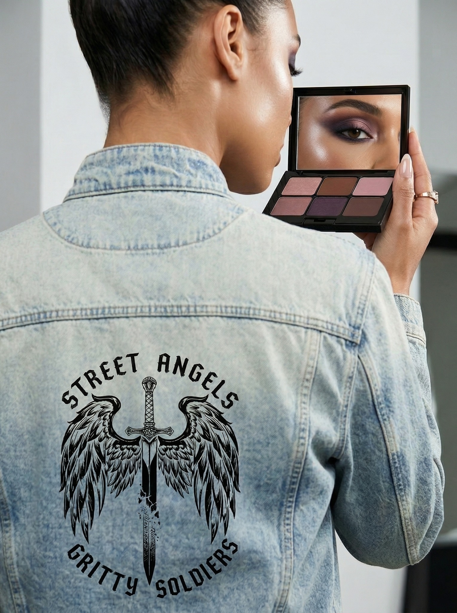 A powerful look with a message. This limited edition distressed denim jacket from YESHUA Apparel features our signature 'Street Angels Gritty Soldiers' graphic. Paired here with the 'Grit & Grace' Sweet Almond palette from @yeshuaskincosmetics , for a smoky, defined finish that lasts. Tap to shop both collections.
#YESHUAApparel #YESHUASkinCosmetics #GritAndGrace