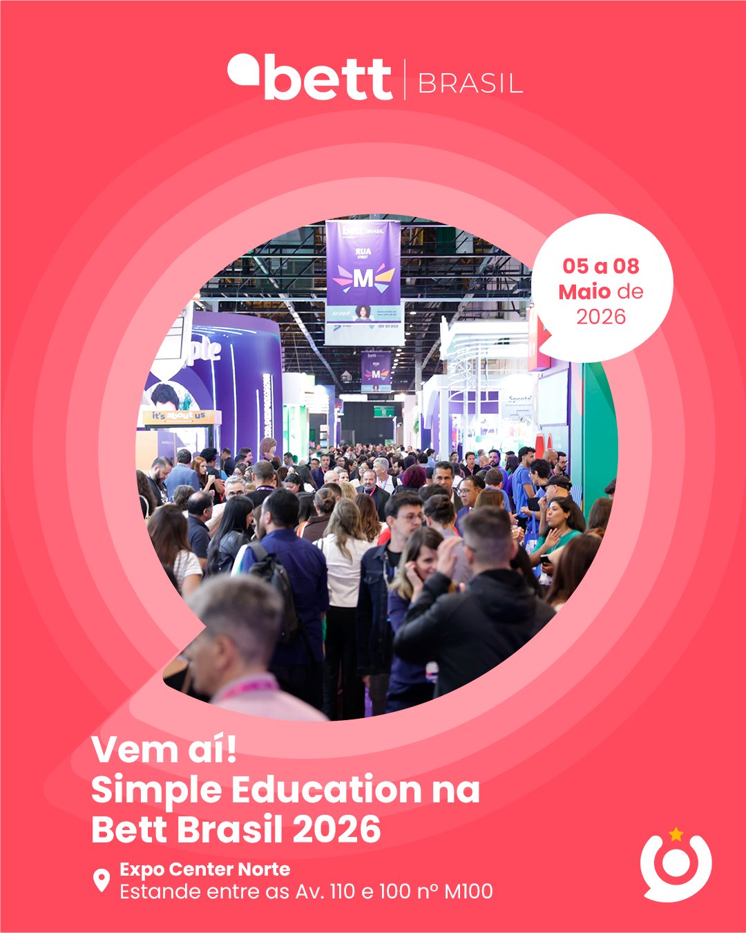 A Simple Education estará na @bett.brasil 2026! O evento traz o tema “Inteligências Individuais, Coletivas e Artificiais: todas em nós, agora! Quando elas dialogam, a educação se transforma.”, princípios com os quais a Simple se identifica e acredita. Visite nosso estande é o número M100 e ficaremos entre as avenidas internas do Expo Center norte,…