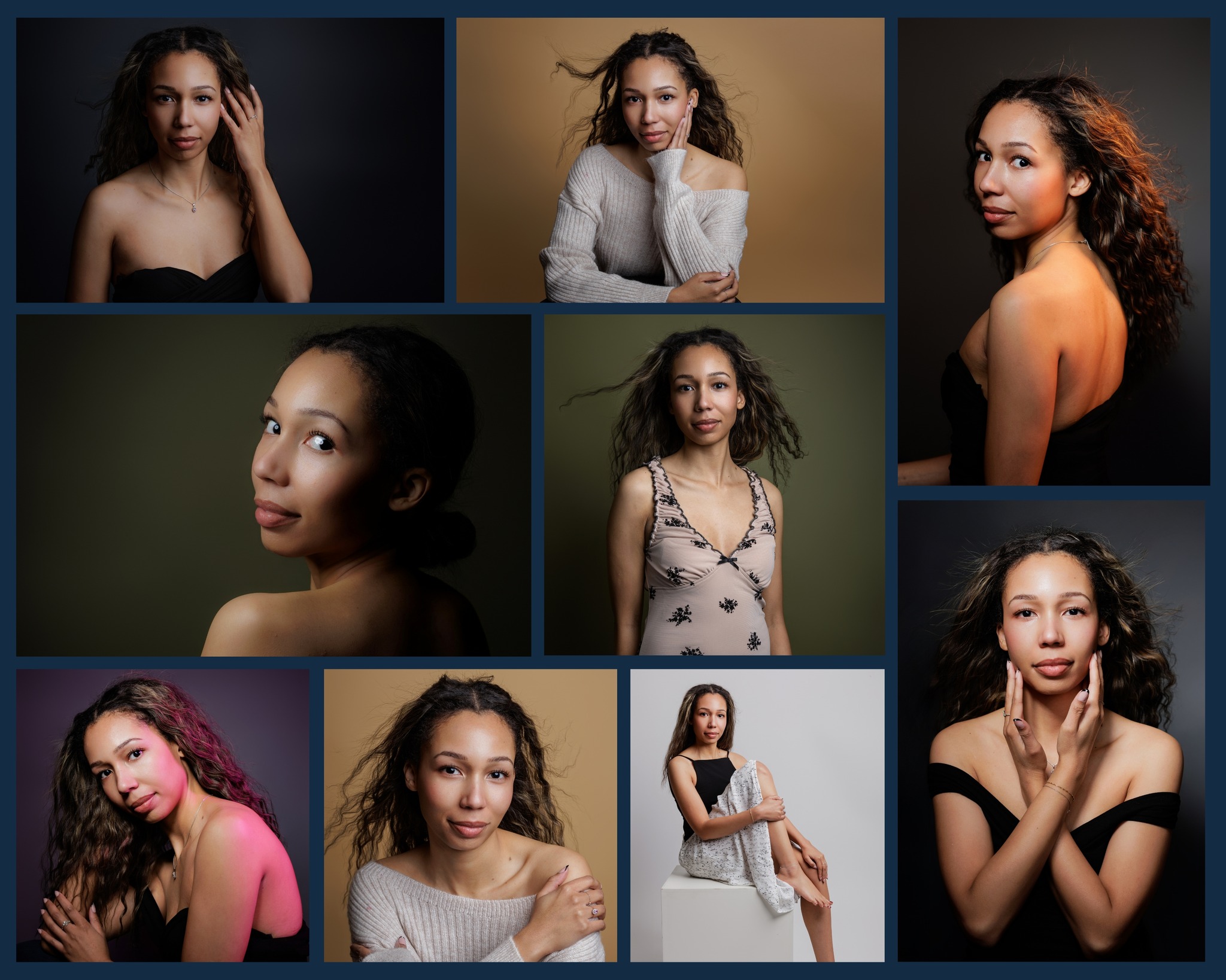 A throwback to an older portrait session in the studio, just showing how much variety you can get from one shoot.
A bit of shadow, a change in lighting, adding gels, a wind machine, shifting the mood slightly - it all completely changes the final image.
This is what I love about portrait sessions in the studio. We can be creative, try different looks, and build a gallery that does not all feel the same.
Portraits do not have to be plain or predictable.