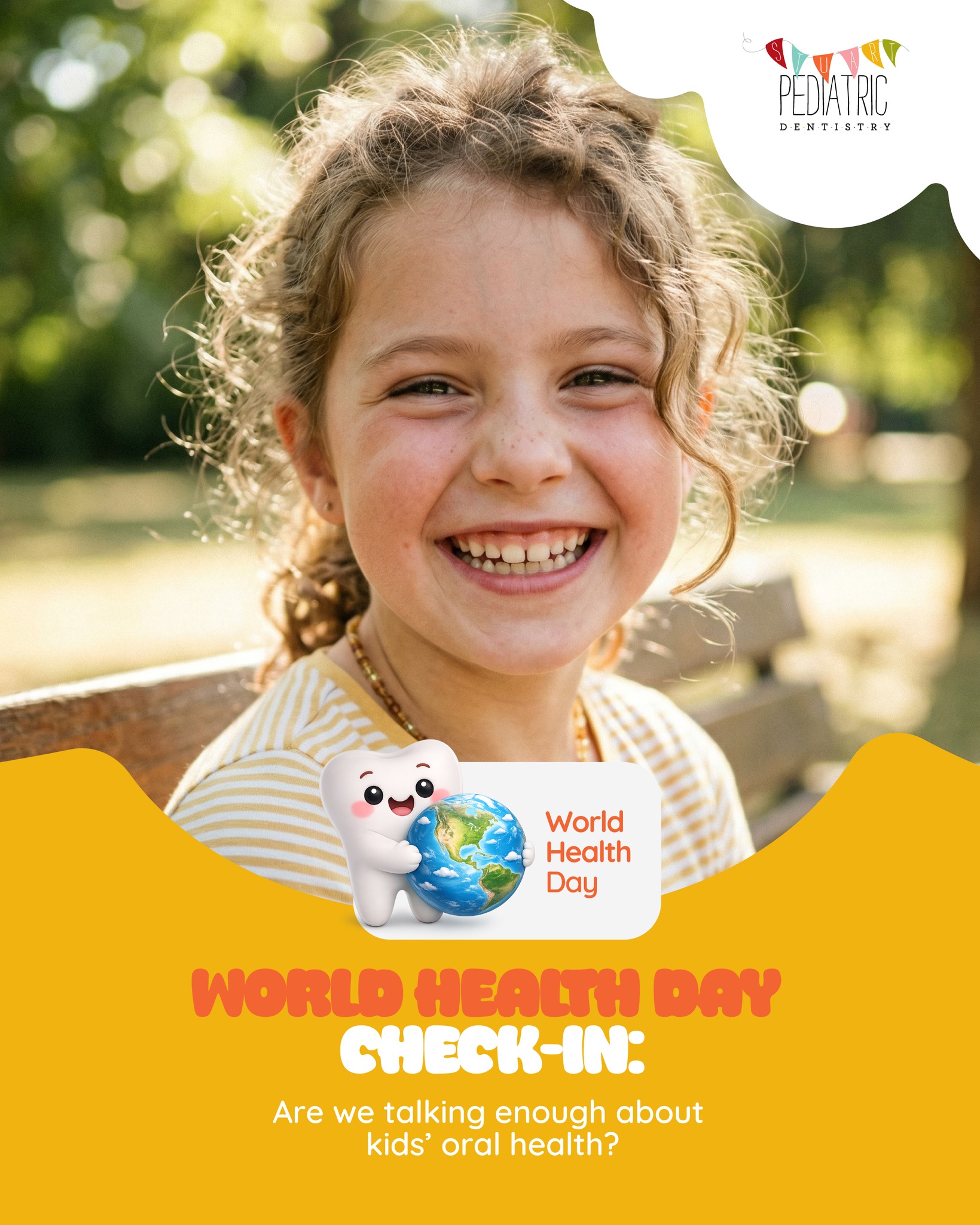 A healthy smile does more than look cute in photos. 💙🌍
This World Health Day, we’re highlighting something parents may not always hear enough about: your child’s mouth is connected to their whole-body health.
Healthy teeth help kids eat well, speak clearly, sleep better, learn at school, and feel more confident every day. When little mouths hurt, big parts of life can feel harder.
The good news? Small habits make a big difference.
🪥 Brush twice a day
💧 Choose water often
🍎 Go easy on sugary snacks
📅 Stay on track with dental visits
Because protecting little smiles helps support healthier, happier kids. 🦷✨
#WorldHealthDay #HealthySmiles #HealthyKids #OralHealthMatters #PediatricDentistry #ChildrensHealth