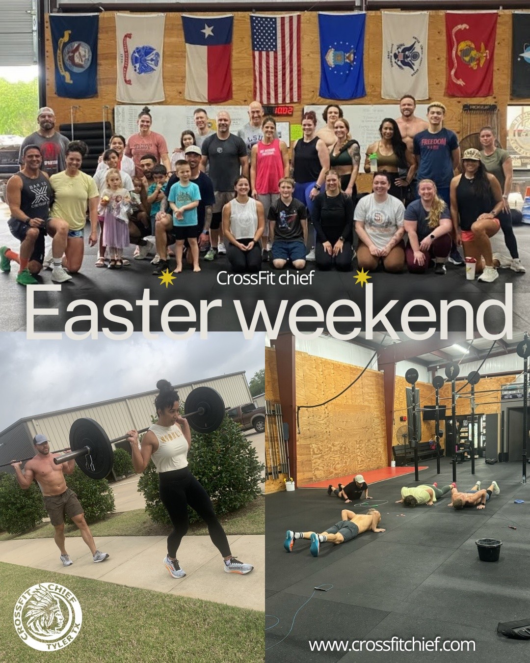 Passion WOD ✔️
Partner work today 🤝
Rest tomorrow as we celebrate a Risen Savior ✝️
Chief athletes putting in the work—body, mind, and spirit.
#tylertexas #crossfit #faithrxd #crossfitchief