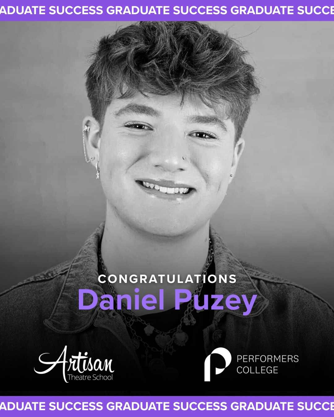 A huge congratulations to Daniel Puzey, who has secured his second offer – a place at Performers College!
Such a fantastic achievement and so well deserved. We’re so proud to see Daniel’s continued success 🎭✨
