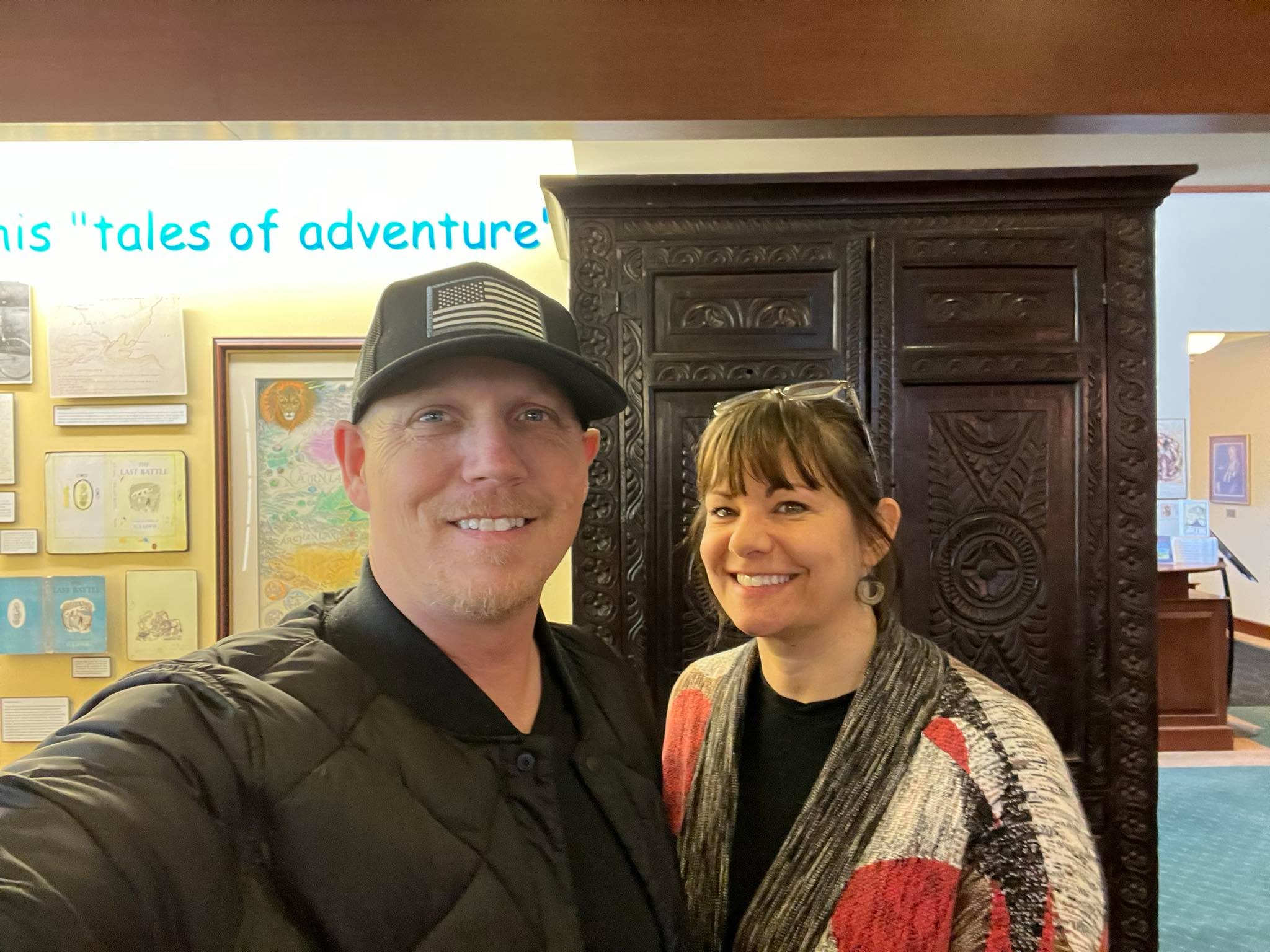 We’re at Wheaton College this week for my doctoral intensive! Lunch break in the Wade Center, checking out the wardrobe from CS Lewis, Chronicles of Narnia! Let’s go!