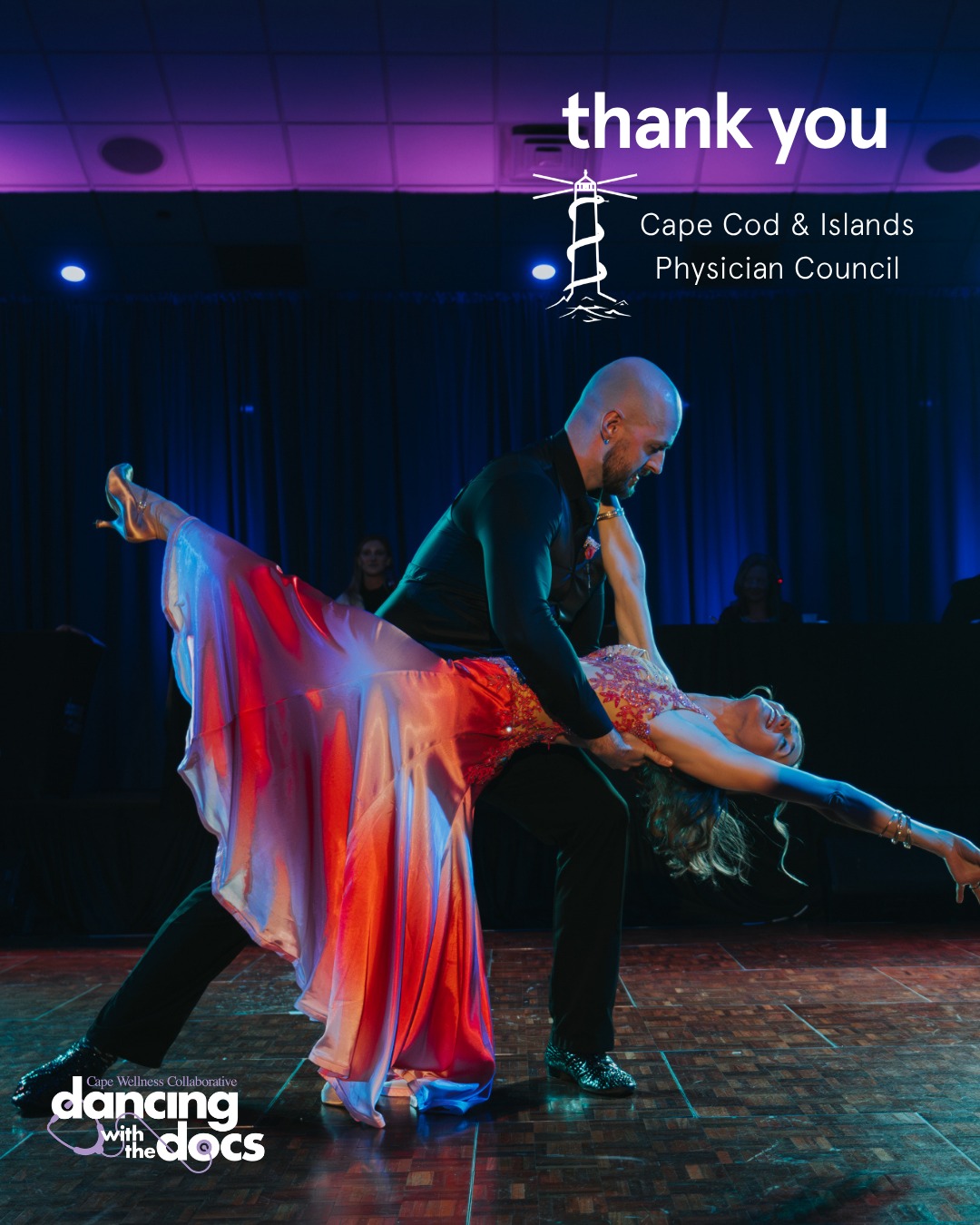 A very special thank you to the Cape Cod & Islands Physicians Council for supporting this year's Dancing with the Docs! We're so grateful for community partnerships that work to strengthen our impact and ability to help even more Cape Codders facing cancer.