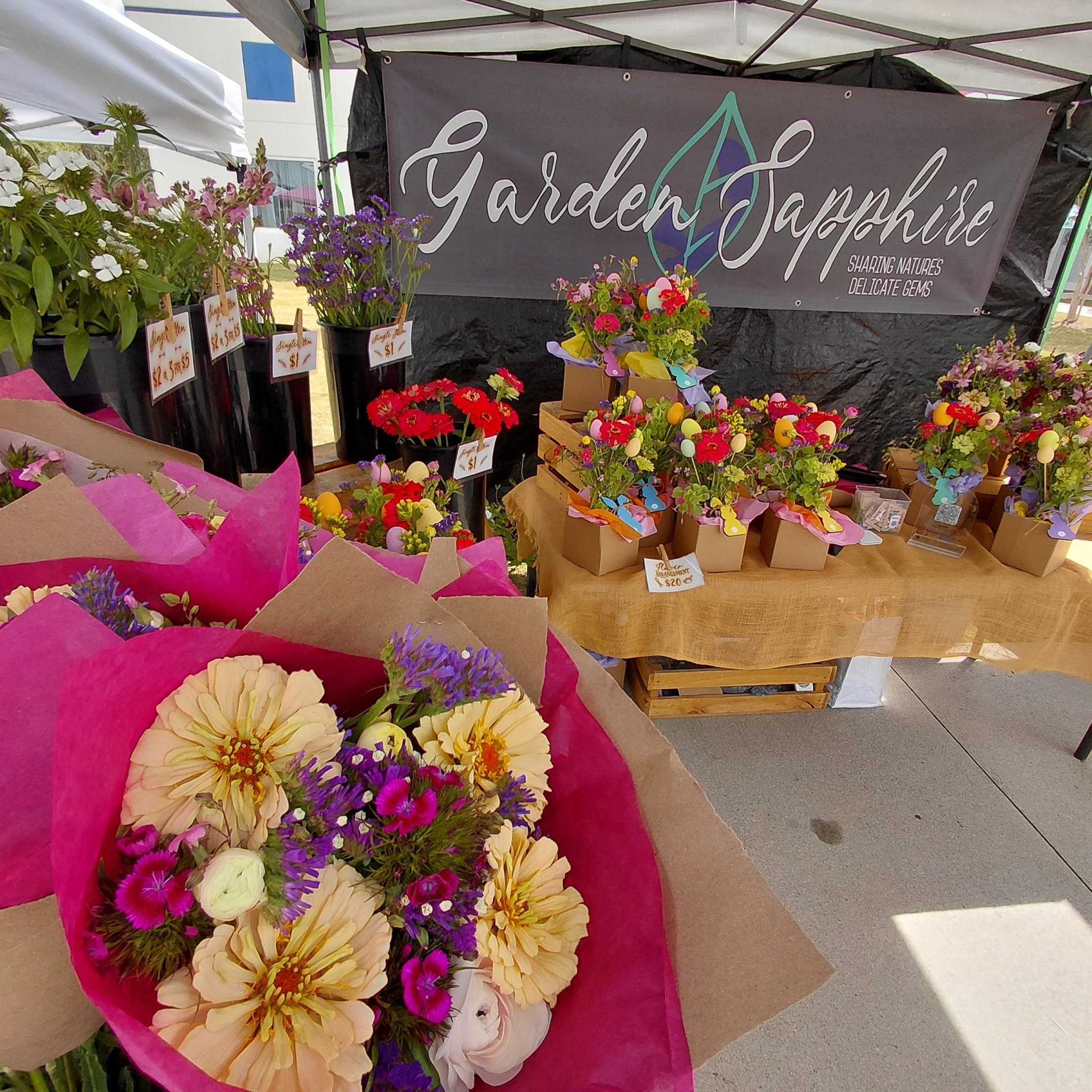 Come out and enjoy this Beautiful Easter Weekend Weather with some flowers!
We will be at the Cane Bay Farmers' Market today from 10am-2pm at the Berkeley Prep Academy on Black Tom Road.
Grab one of our Easter themed arrangements to add to your Sunday Celebrations!
@Followers
