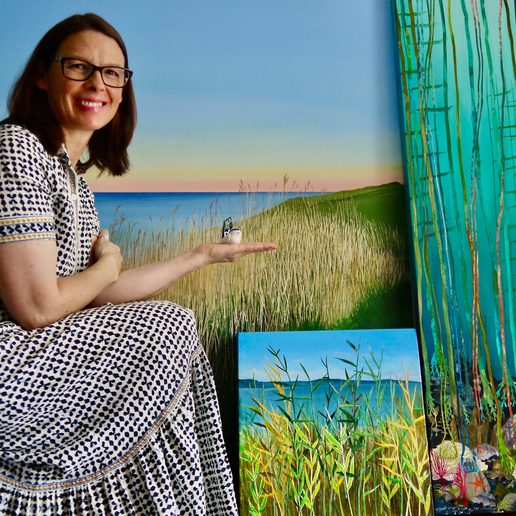 A little preview of a small collection of my artworks ready to see at our group exhibition in 2 days time. "COLOUR BY NATURE" - Original Painting, Ceramic homewares, Mixed Media Sculpture, Jewellery and fashion pieces, all designed, created and handmade by 4 local Kiama/Gerringong Artists who just love nature and living on the South Coast on NSW. Opening on Thursday 9th April until Wednesday 15th April. Pop in to THE OLD FIRE STATION, KIAMA, and enjoy this wonderful, colourful exploration of coastal life.
#landscapepainting #interiordecor #inspiredbynature #handmadeceramics #buylocalart #Kiama #supportlocalartists #acrylicpaintingoncanvas #kiamalocalartist #southcoastnsw #sandandsea #ceramicsculpture #localkiamascenery #hollypinzoneart #jadefisherart #lindsayblythartdesign