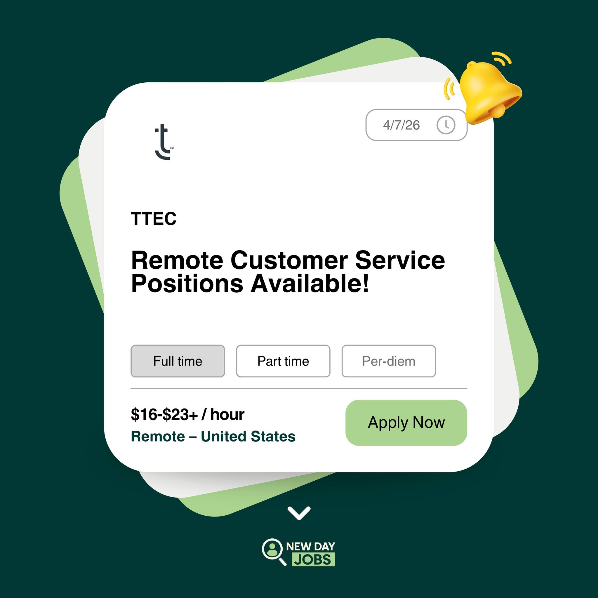 TTECis hiring for REMOTE Customer Service Represenatives!
($16–$23+/ hour)
Work from anywhere in the U.S. 👇🏽
Visit us at wwww.newdayjobs.app for the link to apply!
#NewDayJobs #RochesterNY #RochesterJobs #UpstateNYJobs #NowHiring #HiringNow #ApplyNow #JobSearch #JobSeekers #FindAJob #GetHired #CareerOpportunities #CustomerService #CustomerServiceobs #Remote #EntryLevelJobs #FullTimeJobs #PartTimeJobs #RemoteJobs #WFM #WorkFromHome #FairChanceHiring #FairChanceJobs #Reentry #WorkforceDevelopment #CareerGrowth #JobOpportunities #ExplorePage #FYP