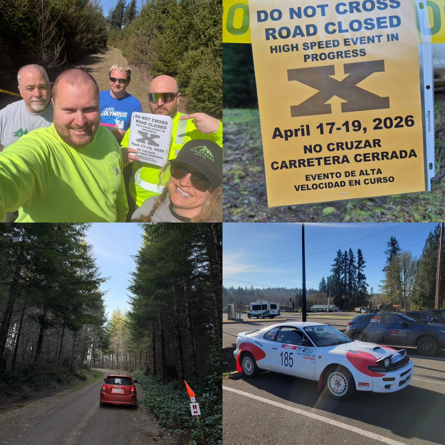 This last weekend, the Olympus crew was out setting up stages.Tying banner and putting up road closed signs!! Was a long day but got a ton done!
Thank you all that came out!!!
#Rally #ararally #Dirtfish #kubota #wrc #ARA #OlympusRally #SheltonWA #RallyFuel #RallyLife #dirtfishrally #FlatOut #WRC #olympusrally2026 #GroupB #TaylorStation #StageRally #AmericanRally #AmericanRallyAssociation