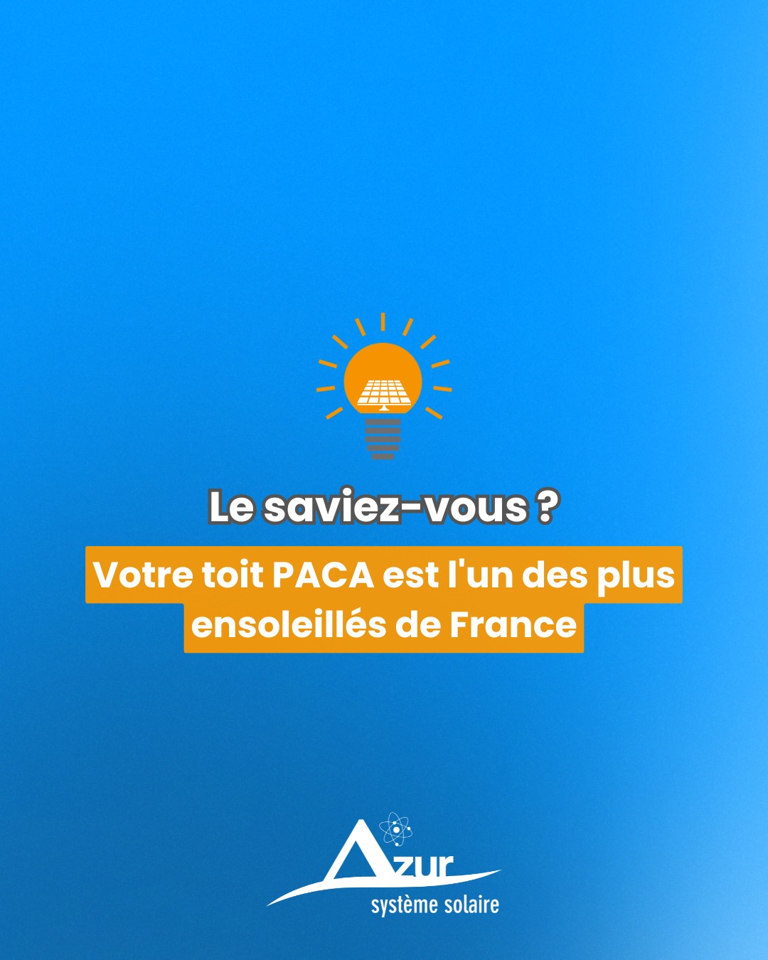 💡 Le Saviez-Vous ? Votre toit sur la Côte d'Azur est une pile électrique géante ! 🔋
C'est mathématique. Notre belle région bénéficie de plus de 2 800 heures d’ensoleillement par an, ce qui fait des Alpes-Maritimes et du Var les secteurs les plus rentables de France pour le photovoltaïque ☀️.
🚀 En clair, ça veut dire quoi pour vous ? Une installation bien dimensionnée sur votre villa produit énormément d'énergie. Chez nos clients du 06 et du 83, cela permet de rentabiliser l'investissement en seulement 6 à 8 ans, tout en réduisant immédiatement les factures d'électricité de près de 60%.
Faites le choix de l’expertise et de la proximité. Avec notre 0% de sous-traitance et nos 18 ans d'expérience, nous savons exactement comment optimiser votre installation pour capturer chaque rayon de notre soleil méditerranéen.
👉 Vous habitez dans les Alpes-Maritimes ou le Var ? Faites le premier pas. Contactez nos techniciens (basés à Grasse) pour une étude gratuite et transparente au 04 93 77 81 29 ou sur le lien dans notre bio !
#AzurSystemeSolaire #SolairePACA #Photovoltaique06 #Photovoltaique83 #CotedAzur #Var #AlpesMaritimes #RentabilitéSolaire #Autoconsommation #ArtisanLocal #RGE #SansSoustraitance #TransitionEnergetique