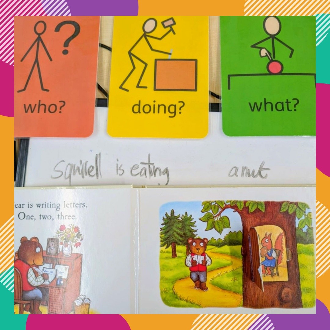 💜 Therapy Thursday 💜
We love using colourful semantics in our sessions, especially when paired with children’s favourite books 📚✨
In Jill’s session this week, she used visual prompt cards for who, doing, and what alongside a story to build and expand sentences 💬🌈 It was such a fun and engaging way to explore language while opening up opportunities to develop even more concepts beyond these foundations! 🙌
@widgitsoftware
#liverpoolspeechtherapy #colourfulsemantics #whodoingwhat #speechtherapyfun #speechtherapyideas