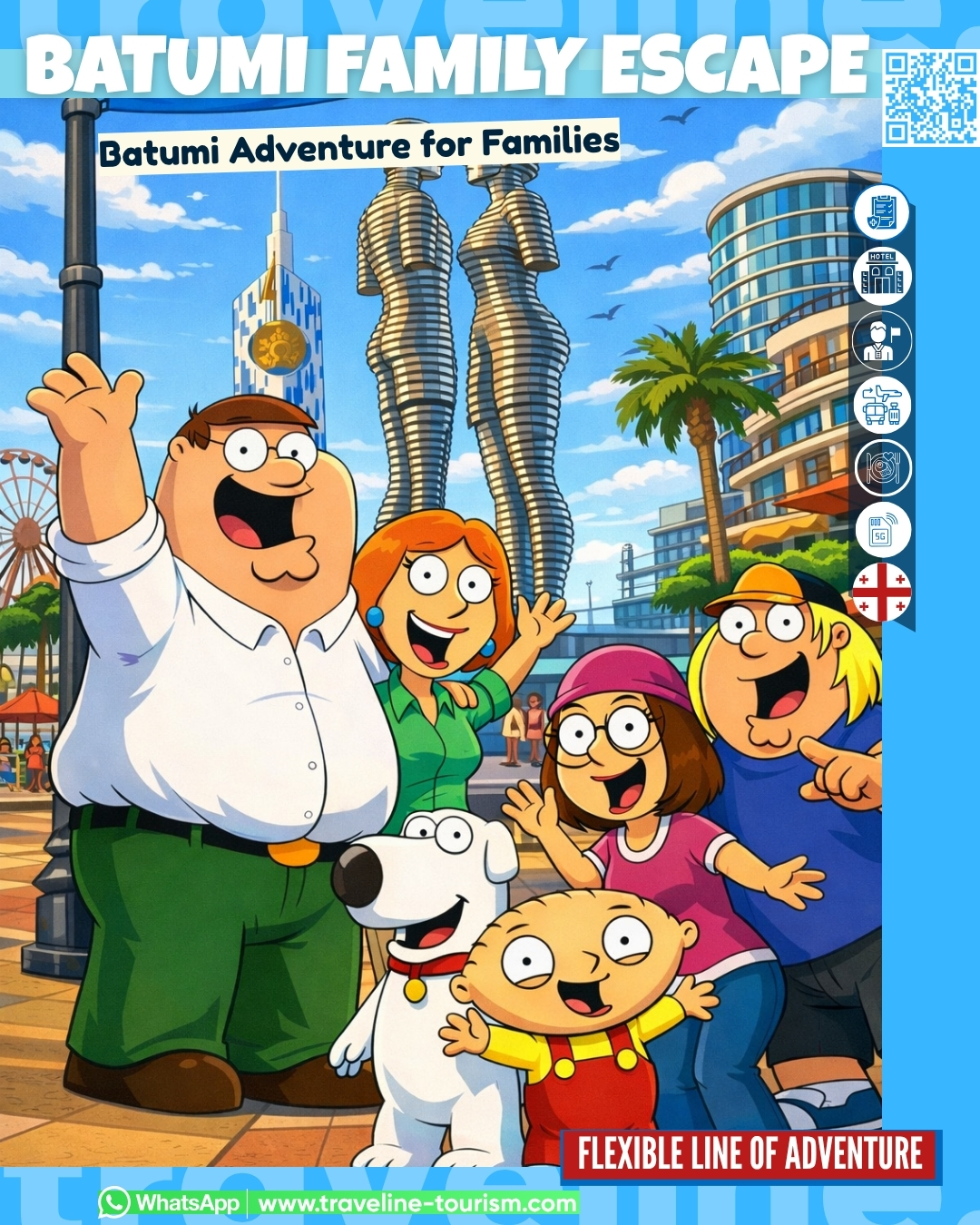 When the Griffin family takes a trip… they don’t just travel-they arrive in style 😎✈️ The iconic Family Guy family has landed in beautiful Batumi 🇬🇪✨
Sunshine, sea breeze, palm-lined promenades, futuristic skyline, and unforgettable coastal vibes 🌊🌴🍹
Imagine yourself walking the same boulevard, feeling the Black Sea breeze, and living those perfect summer moments Batumi is famous for 🌅
This isn’t just a destination… it’s a vibe you have to experience 🔥
📍 Batumi, Georgia
📍 Where your next memory begins
#Traveline #TravelineGeorgia #travelingeorgia #TravelWithTraveline #travel #Georgia #batumi #familyguy #FamilyGetaway #travelagent #سفر #سياحة #رحلات #عطلات #السفر_العائلي #سياحة_فاخرة #عيد_مبارك #عطلة_العيد