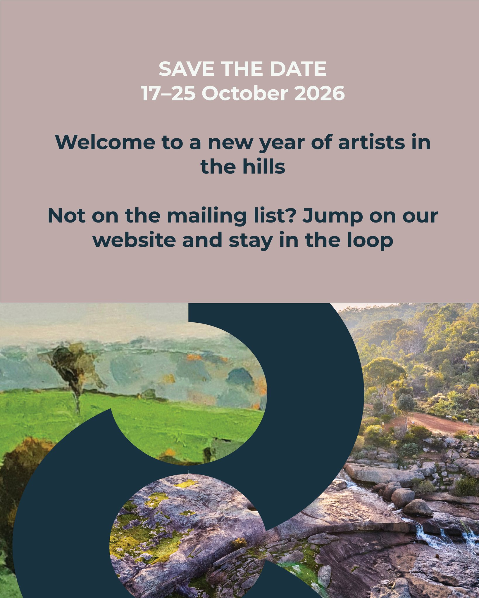New year, new artists, same magic in the hills.
Mundaring Hills Open Studios is back for 2026 and it’s time to lock it in. Think open studios, fresh air, and art you can actually connect with.
We’re welcoming a whole new mix of artists this year, so whether you’re a regular or it’s your first time, there’s plenty to discover.
Not on our mailing list yet? Head to the website and sign up to get artist reveals, trail tips, and everything you need to plan your weekend.
17–25 October. Save it, share it, start the group chat.
#MHOS2026 #mundaringhillsopenstudios #perthhillsart #artistsinthehills #bushmagic #slowdownandsee
