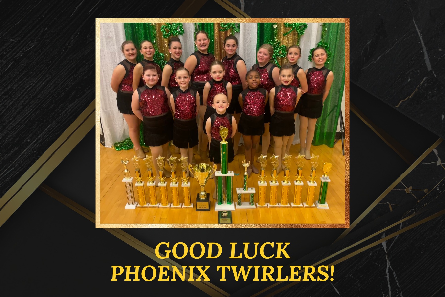 Good luck to these lovely ladies as they take the floor at the Twirling Unlimited Baton & Dance competition at South Charleston High School today! We know you will make us proud and we can't wait to watch you shine!🌟