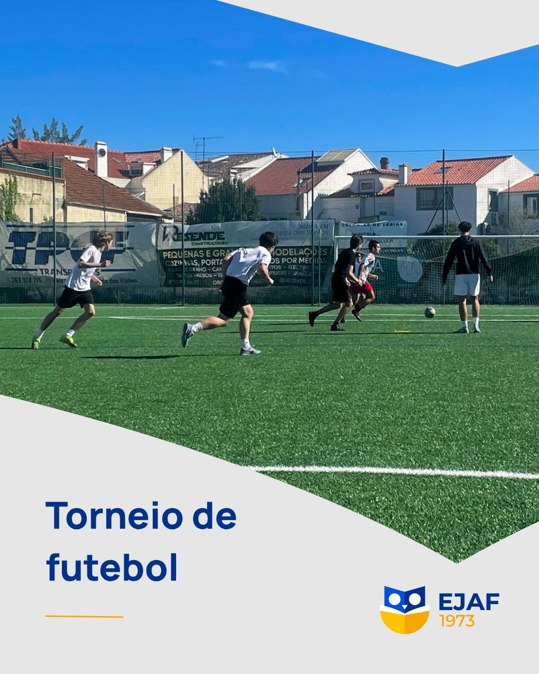 O espírito de equipa entrou em campo no nosso torneio de futebol! ⚽
Entre jogadas, golos e muita energia, os nossos alunos mostraram que o desporto é muito mais do que competir, é partilhar, respeitar e crescer em conjunto.
Parabéns a todos os participantes por fazerem deste dia um verdadeiro jogo de fair play e diversão.
#EJAF #OlhosPostosNoFuturo