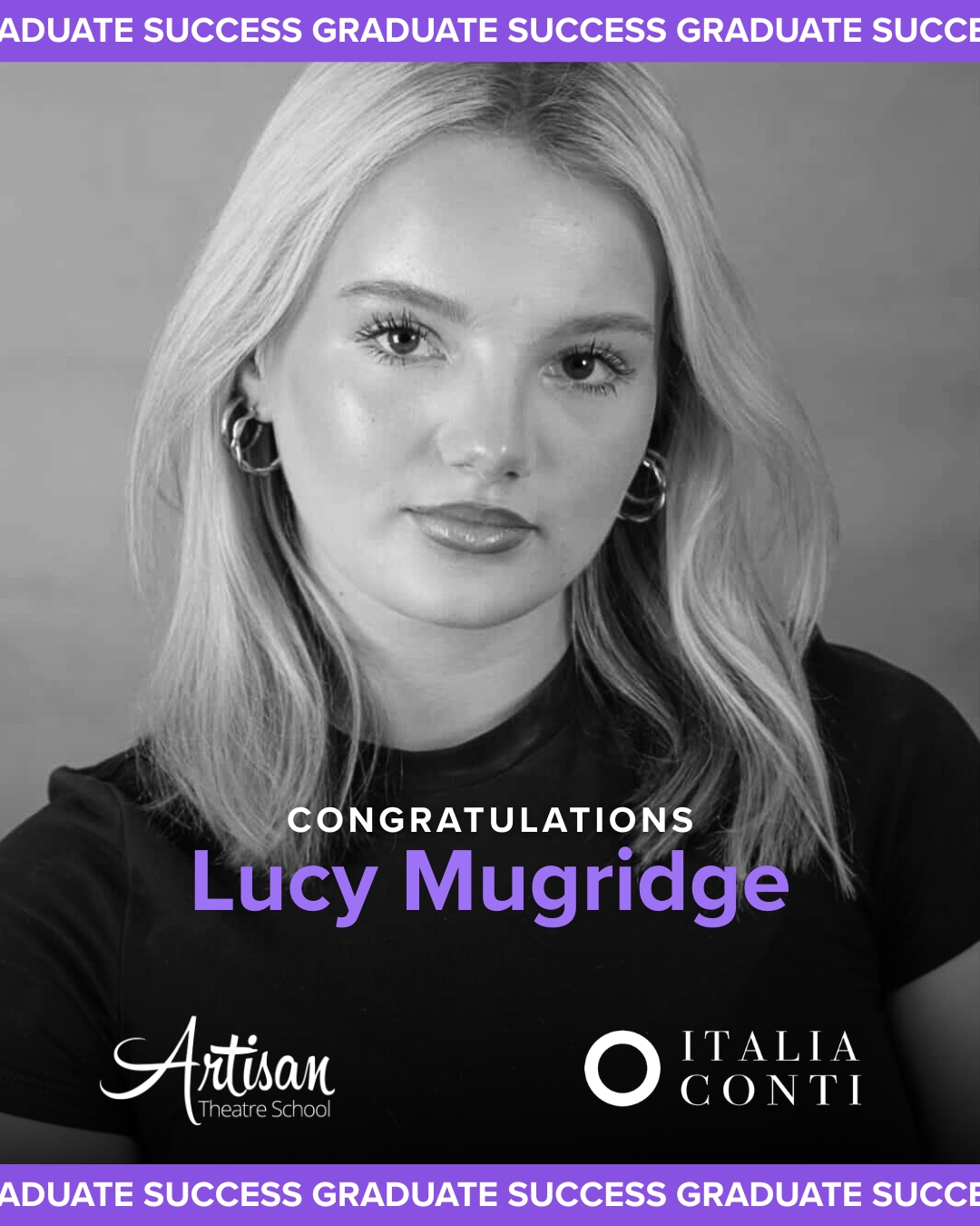 A huge congratulations to Lucy Mugridge, who has received her second offer – a place on the Foundation Course at Italia Conti Academy of Theatre Arts!
Such a brilliant achievement and so well deserved. Lucy continues to go from strength to strength and we couldn’t be prouder 🎭✨