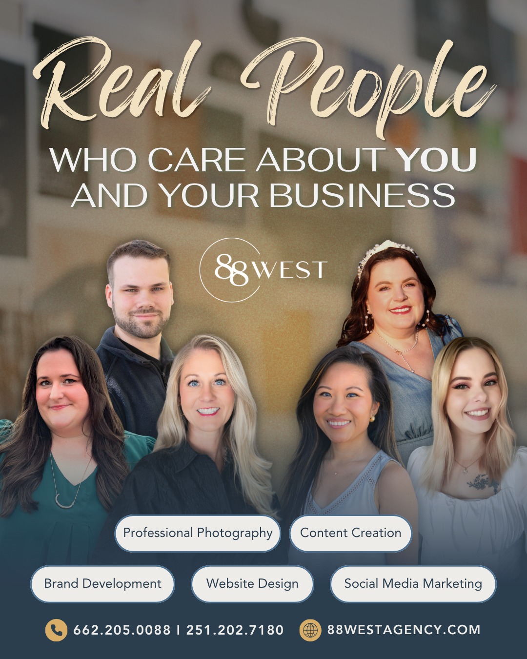 “88 West went above and beyond when we needed them, even after work hours.”
We understand your business is important, and it’s how you support those around you. Reach out to us if you’re looking for a team who appreciates you and wants to help you succeed!
-
📞 662.205.0088 | 251.202.7180
💻 88westagency.com
-
#88West #88WestAgency #NorthMS #ALGulfCoast #MSGulfCoast #TupeloMS #GulfShoresAL #HuntsvilleAL #SoutheastBusiness #WebDesign #SocialMediaMarketing #EmailMarketing #BrandAgency #SoutheastMarketing #BrandPhotography #BrandDesign