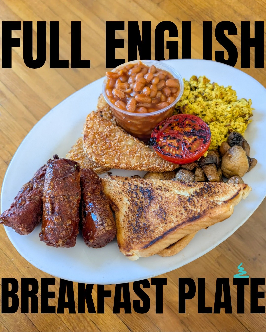 The FULL ENGLISH BREAKFAST PLATE
Happening this Saturday (4/11) for #namiBreakfast
Cheeri- OH old Chap! Enjoy fresh organic scramble with sautéed buttons, golden hash wedges, grilled tomato, house made English sorghum “blood” sausages drudged through brown sugar plus toast & maple beans governahh!
Breakfast happening Monday-Saturday 7am-10:30am
🌯 Select burritos happening till 2pm
#alwaysvegan