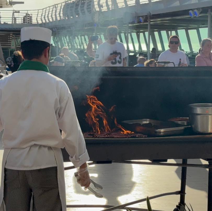 We absolutely loved this. We were up on deck on Marella Discovery and out comes a full pool deck BBQ 🔥
Live band playing, sun going down, so much more than just burgers on the grill… just one of those moments that makes cruising
👉 Are you a straight in the queue or saving yourself for dinner? (We might have done both😅)
#MarellaDiscovery #BBQ #TomAndDomTravel #CruiseExperts