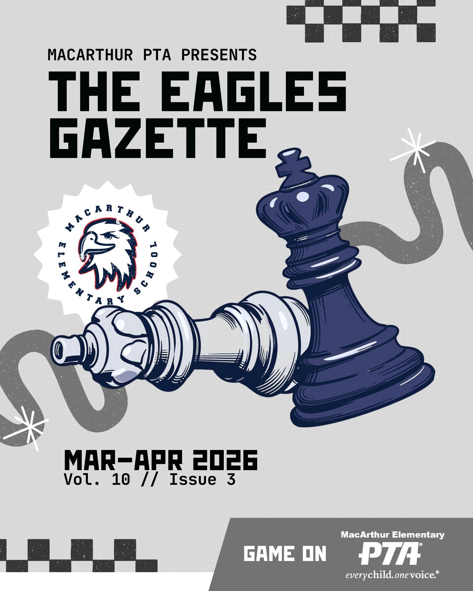 New Drop: The Eagle’s Gazette is LIVE! 📘 The latest issue of the MacArthur PTA Newsletter has landed — packed with updates, upcoming events, and messages from the people who help power our school community.
MacArthur PTA presents The Eagle’s Gazette
🗓️ Mar–Apr 2026
📍 Vol. 10 // Issue 3
📢 Inside this issue:
• Upcoming events and important dates
• A message from our Principal
• A message from our PTA President
• School highlights and community updates
👉 Check it out now — link in bio
#GameOnMacArthur #MacArthurPTA #PTANewsletter #EaglesGazette #SchoolCommunity #EaglePride #MacArthurElementary #StayConnected
