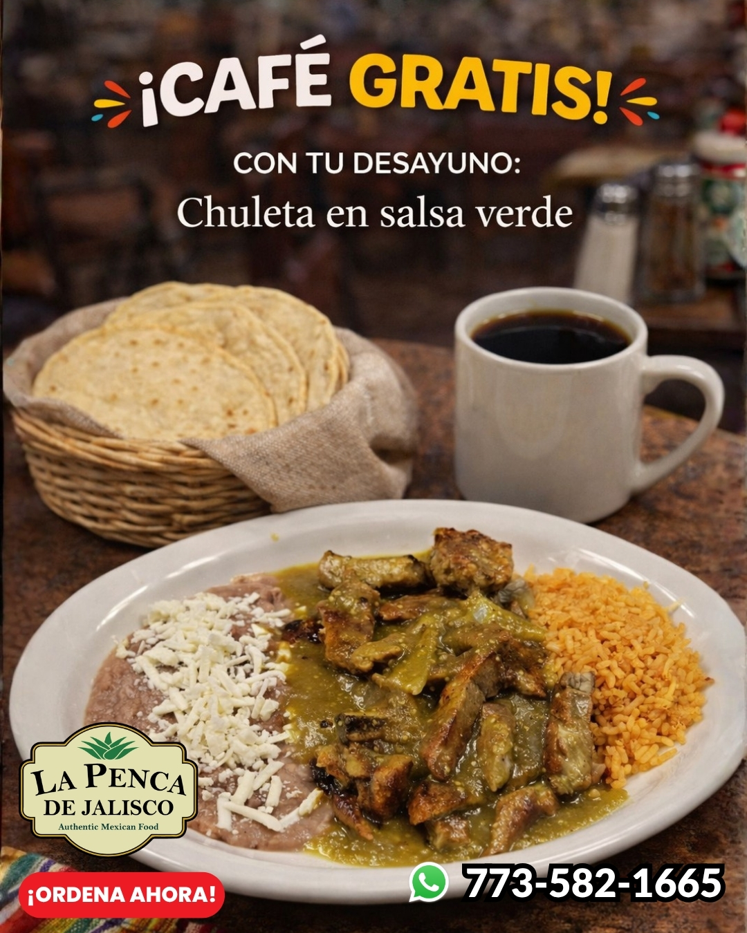 Café gratis?! Sí, lo viste bien, es cierto! 🤩 Disfruta de un rico desayuno estilo mexicano y lo mejor es que sus tortillas están hecho a mano con todo el sabor y cariño mexicano🥰
Pídelo ahora!
📲 Ordena ahora: 773-582-1665
🌮 O ven hoy a disfrutarlo recién hecho en 3640 W 59th St, Chicago, IL 60629, Estados Unidos
⏰Lunes a Domingo 7:00 AM a 7:00 PM
Síguenos y entérate de todas nuestras
noticias: https://linktr.ee/lapencadejalisco
#LaPencaDeJalisco #comidahechaamano #saboramexico #chicagoeats #illinoisfood